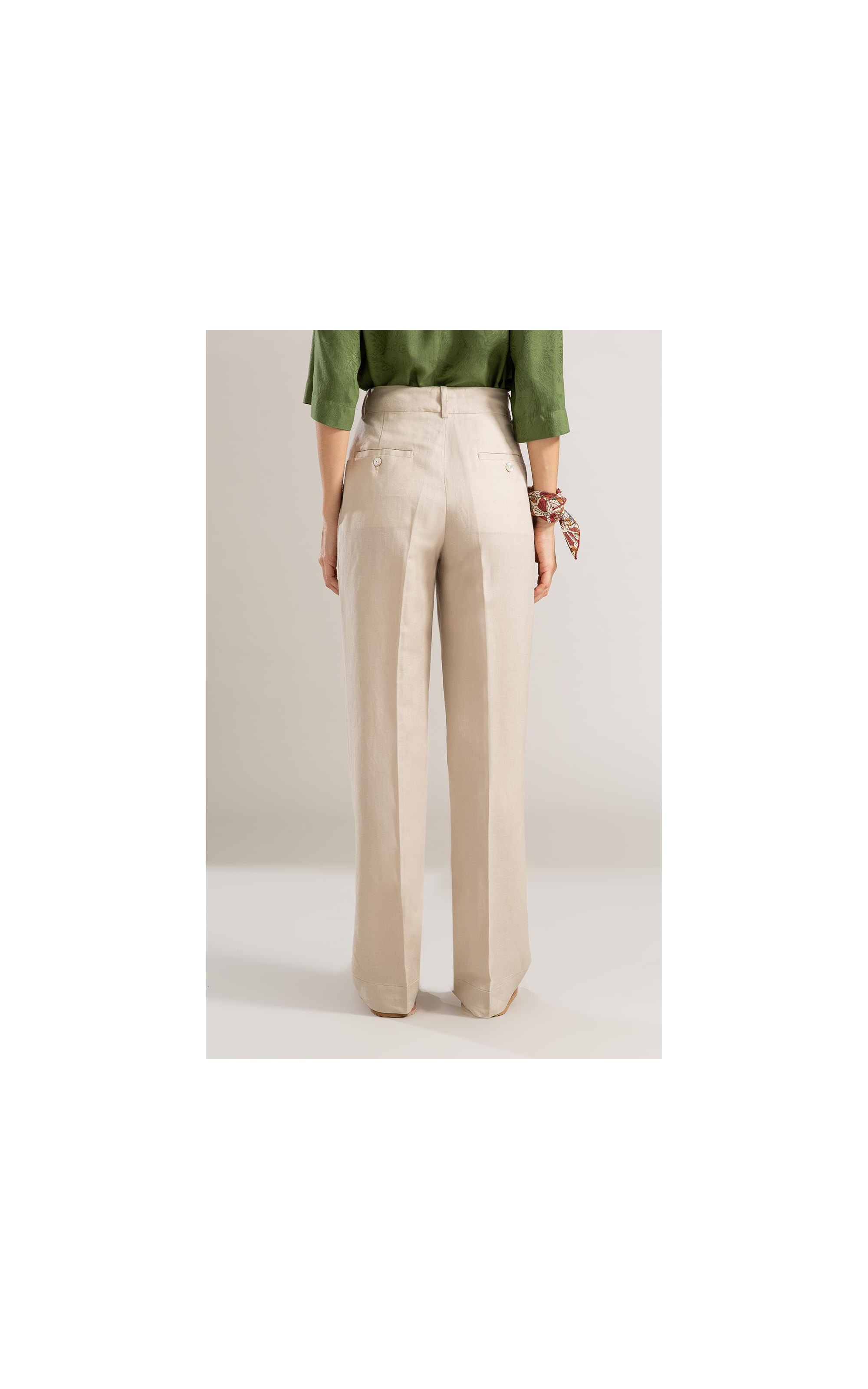 Blusa Linho  Lila Jacquard Verde Militar