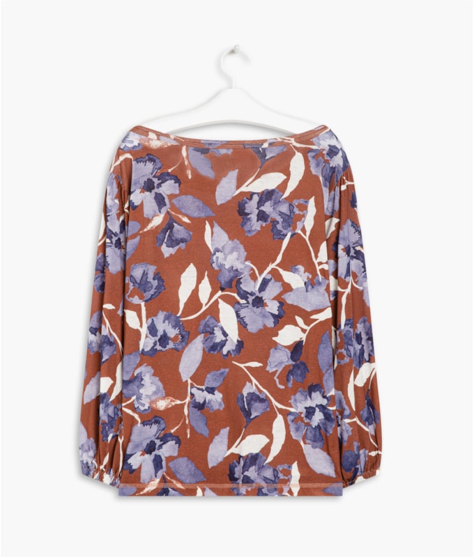 Blusa Linho  Lina Est. Florais de Bach Terra