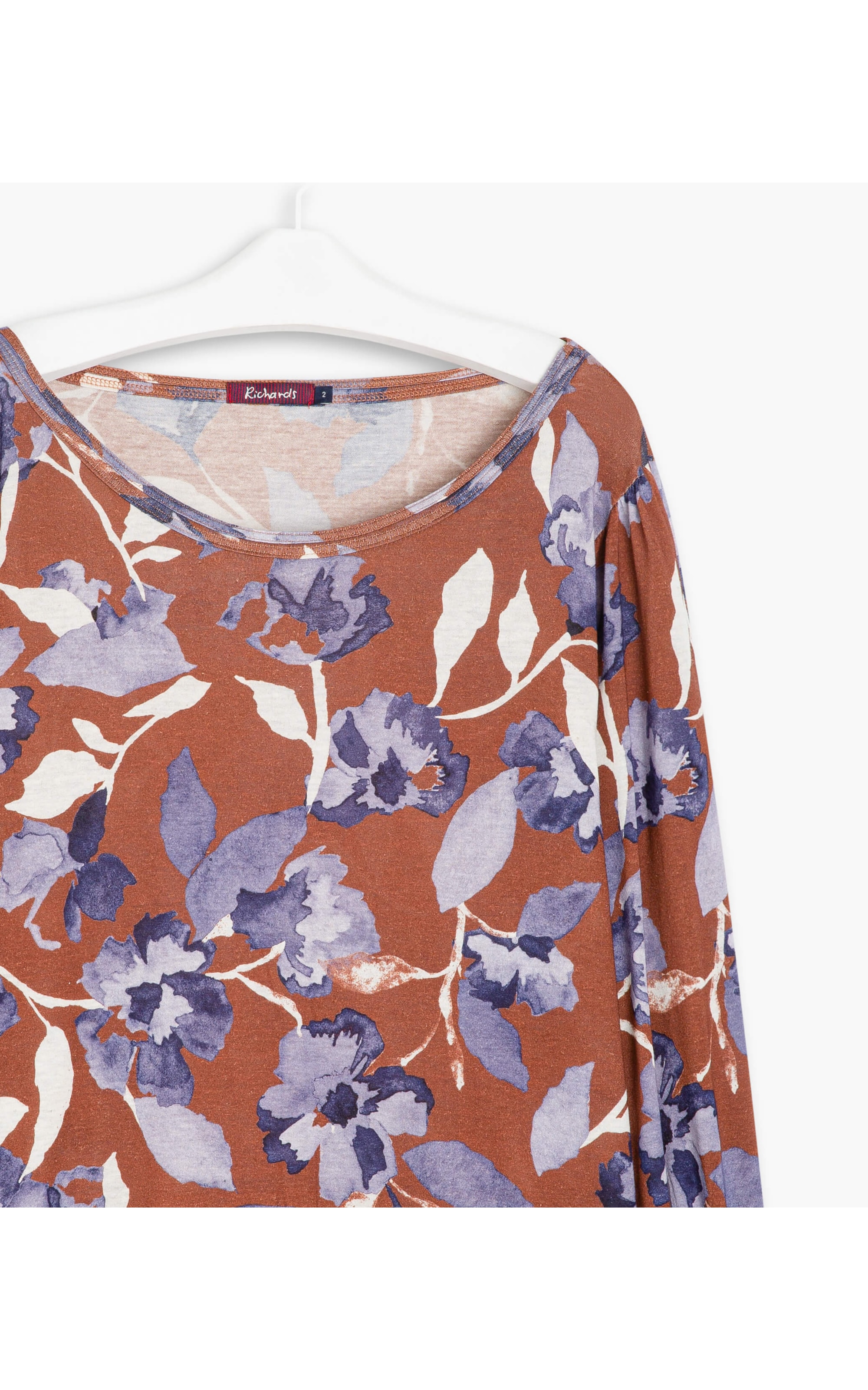 Blusa Linho  Lina Est. Florais de Bach Terra