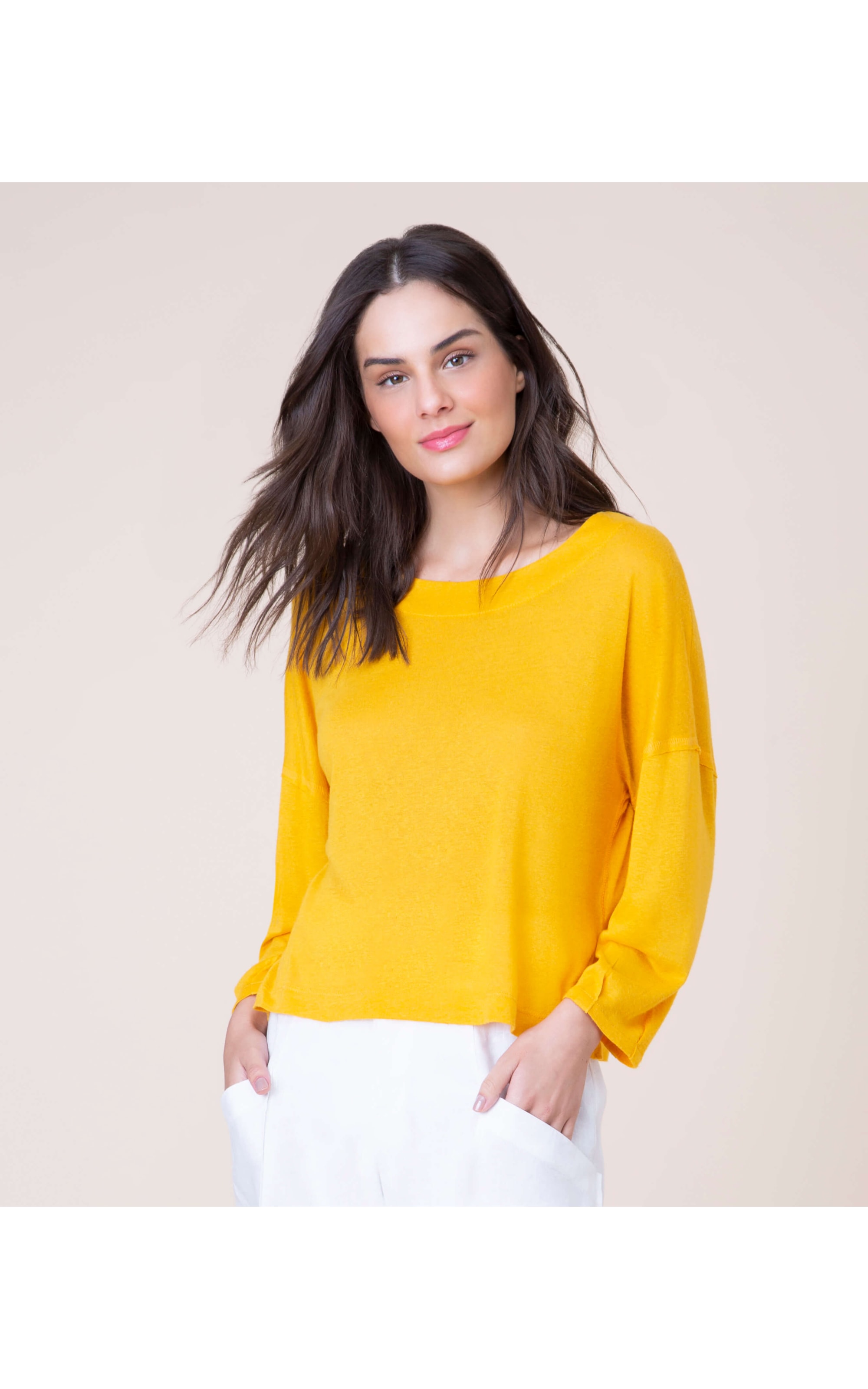Blusa Linho  Lori Amarelo