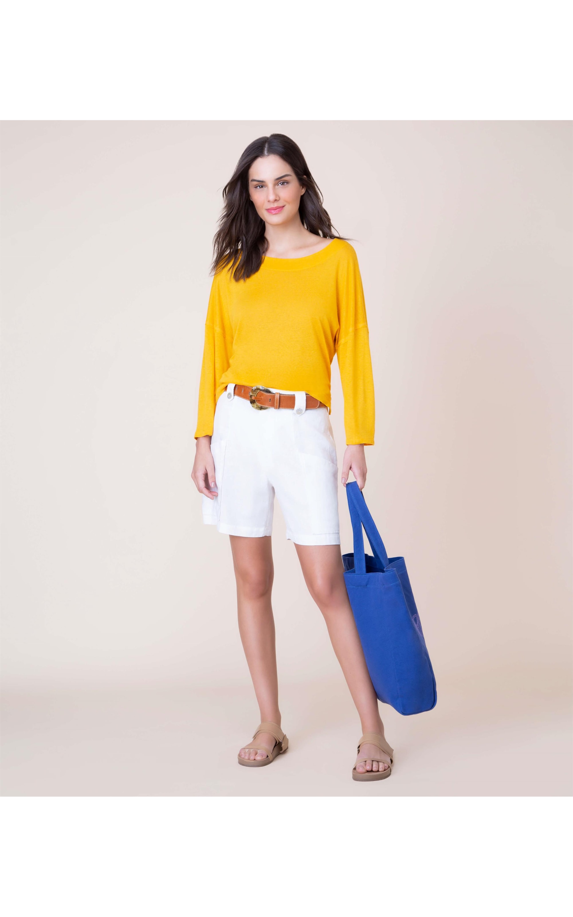 Blusa Linho  Lori Amarelo