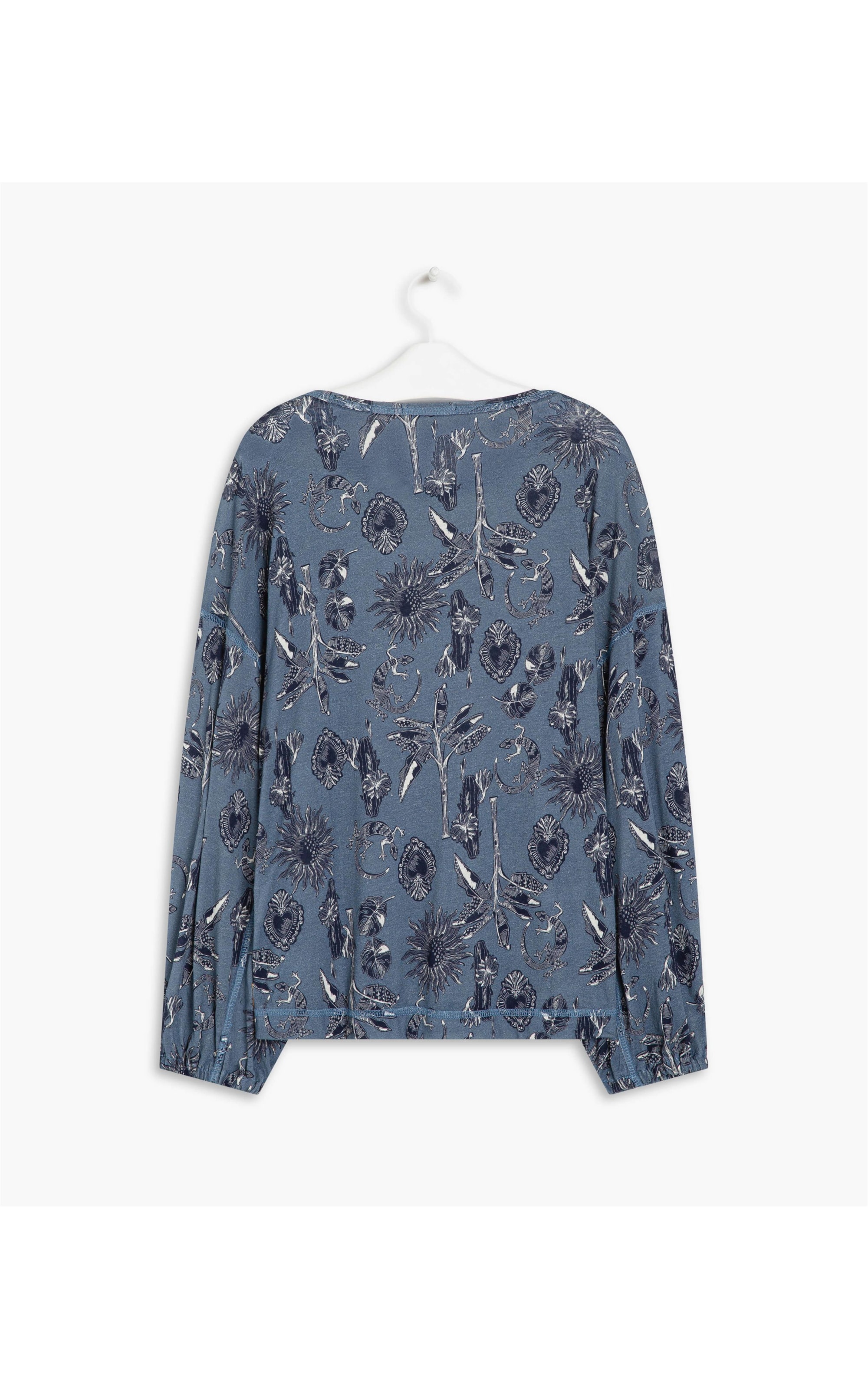 Blusa Linho  Lucy Est. Mini Icons Dark Navy
