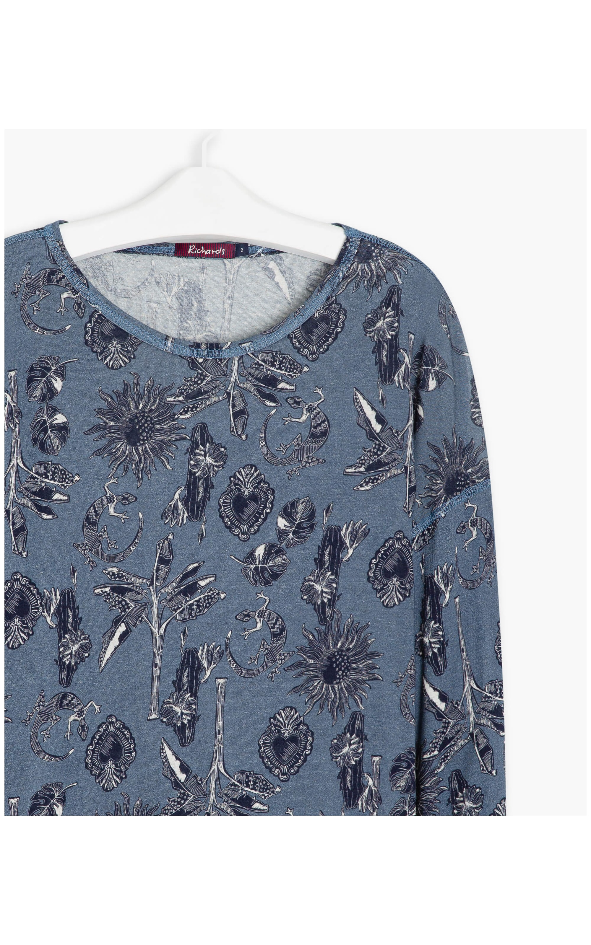 Blusa Linho  Lucy Est. Mini Icons Dark Navy