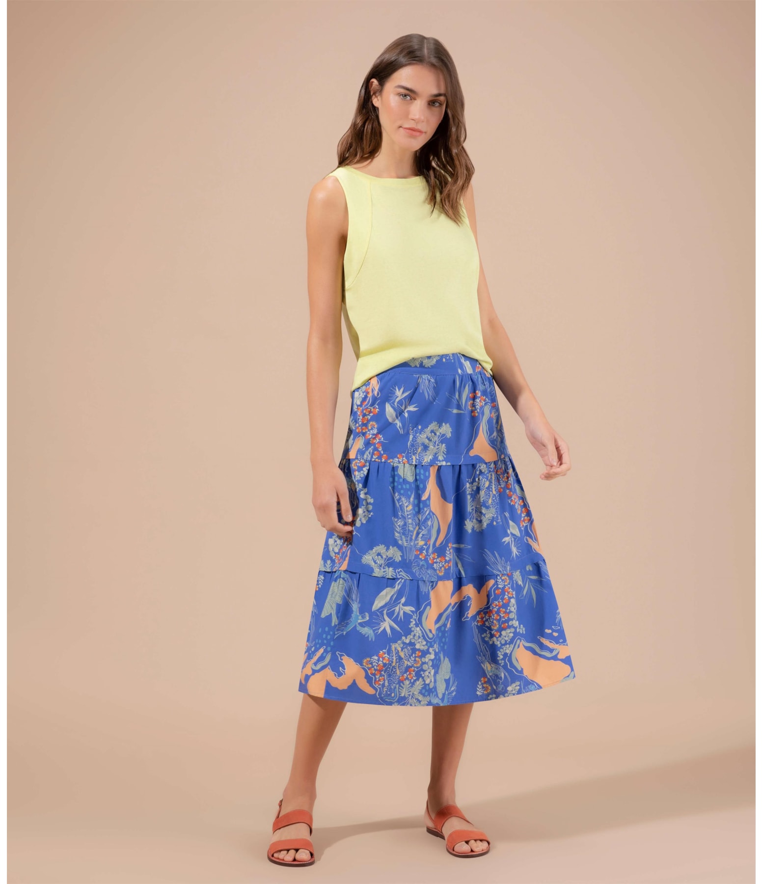 Blusa Linho  Luna  Liso Lemon