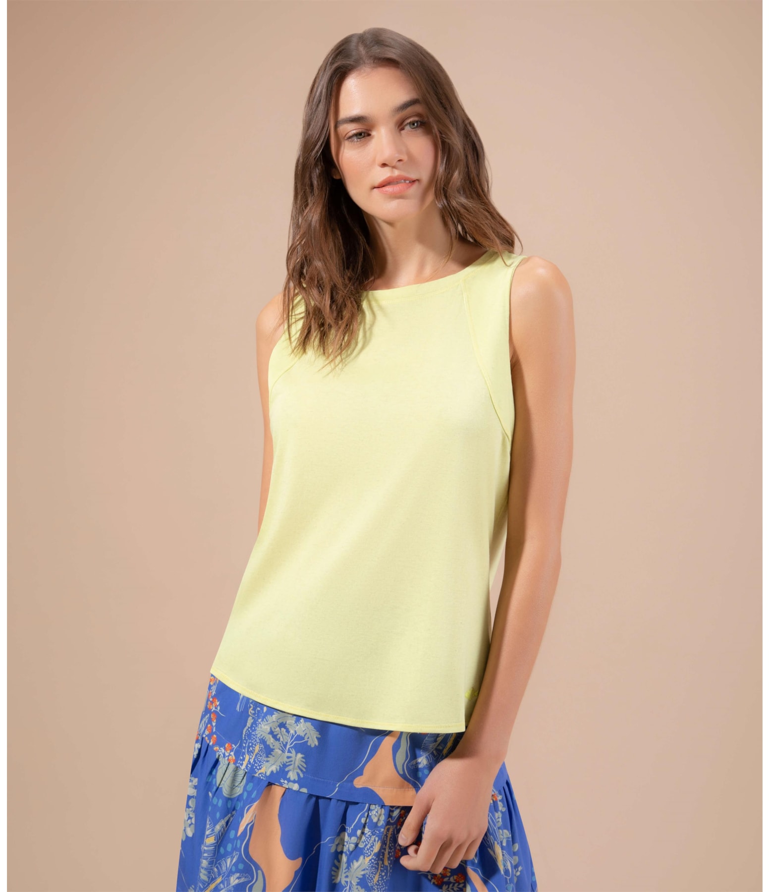 Blusa Linho  Luna  Liso Lemon