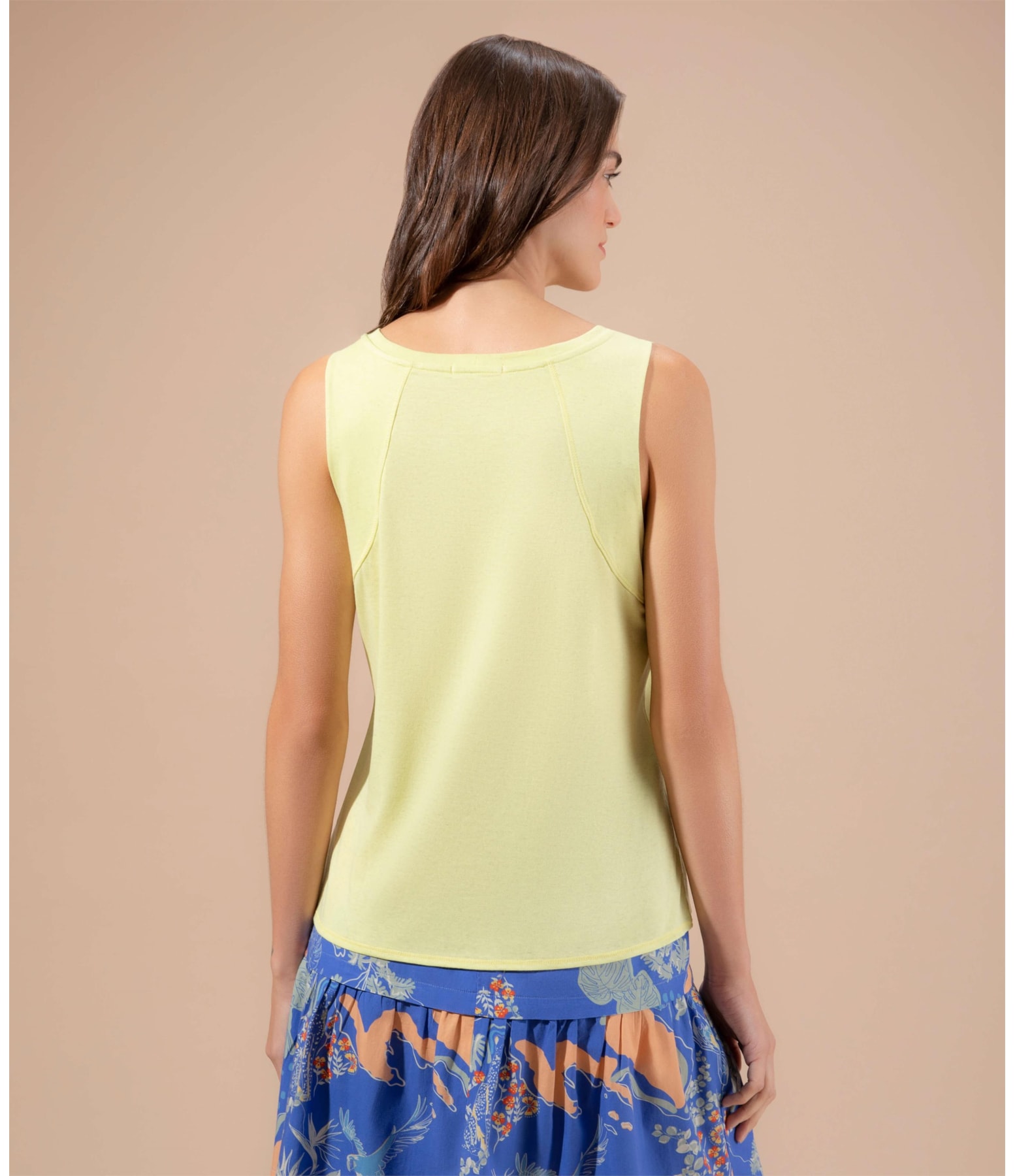 Blusa Linho  Luna  Liso Lemon
