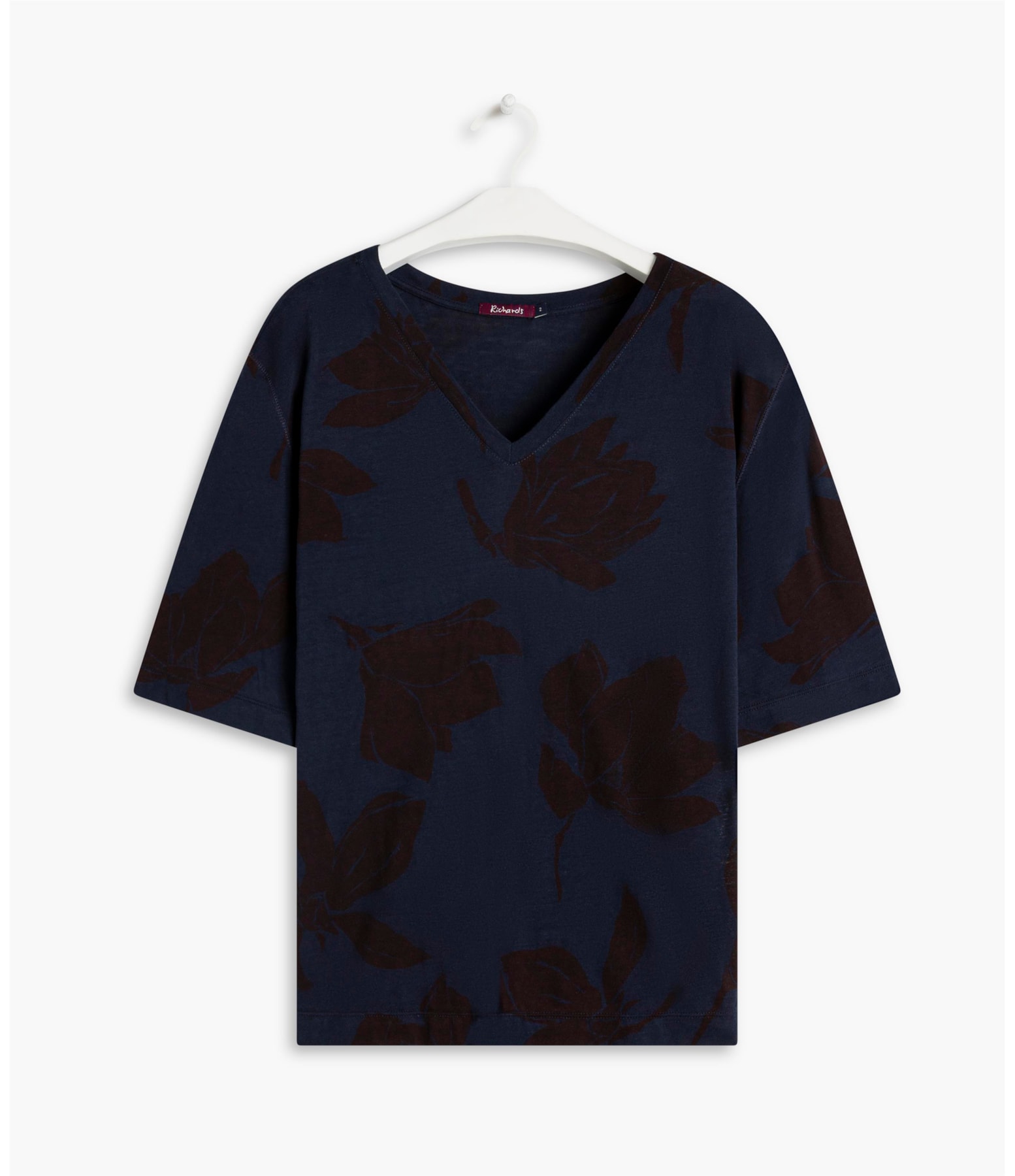 Blusa Linho  Mali Estampada Dark Navy