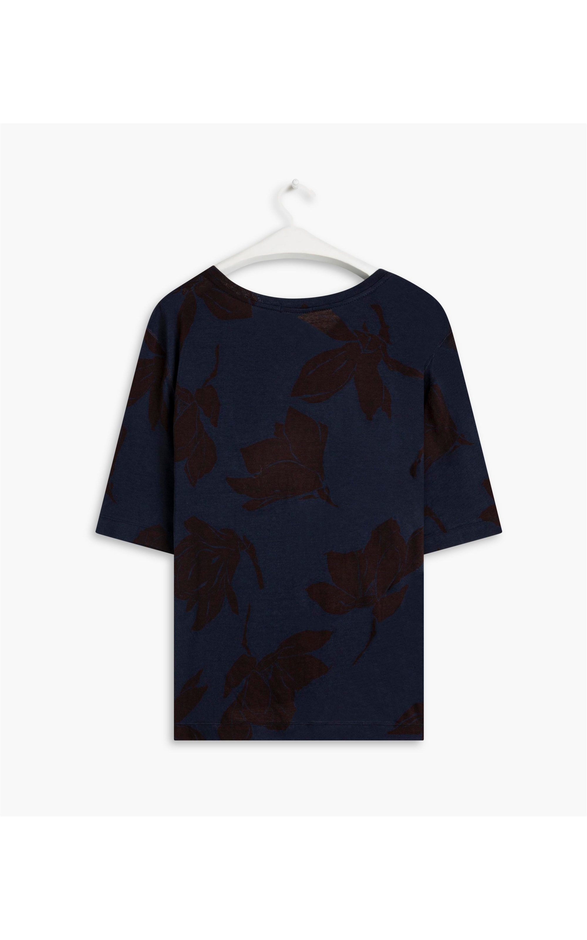 Blusa Linho  Mali Estampada Dark Navy