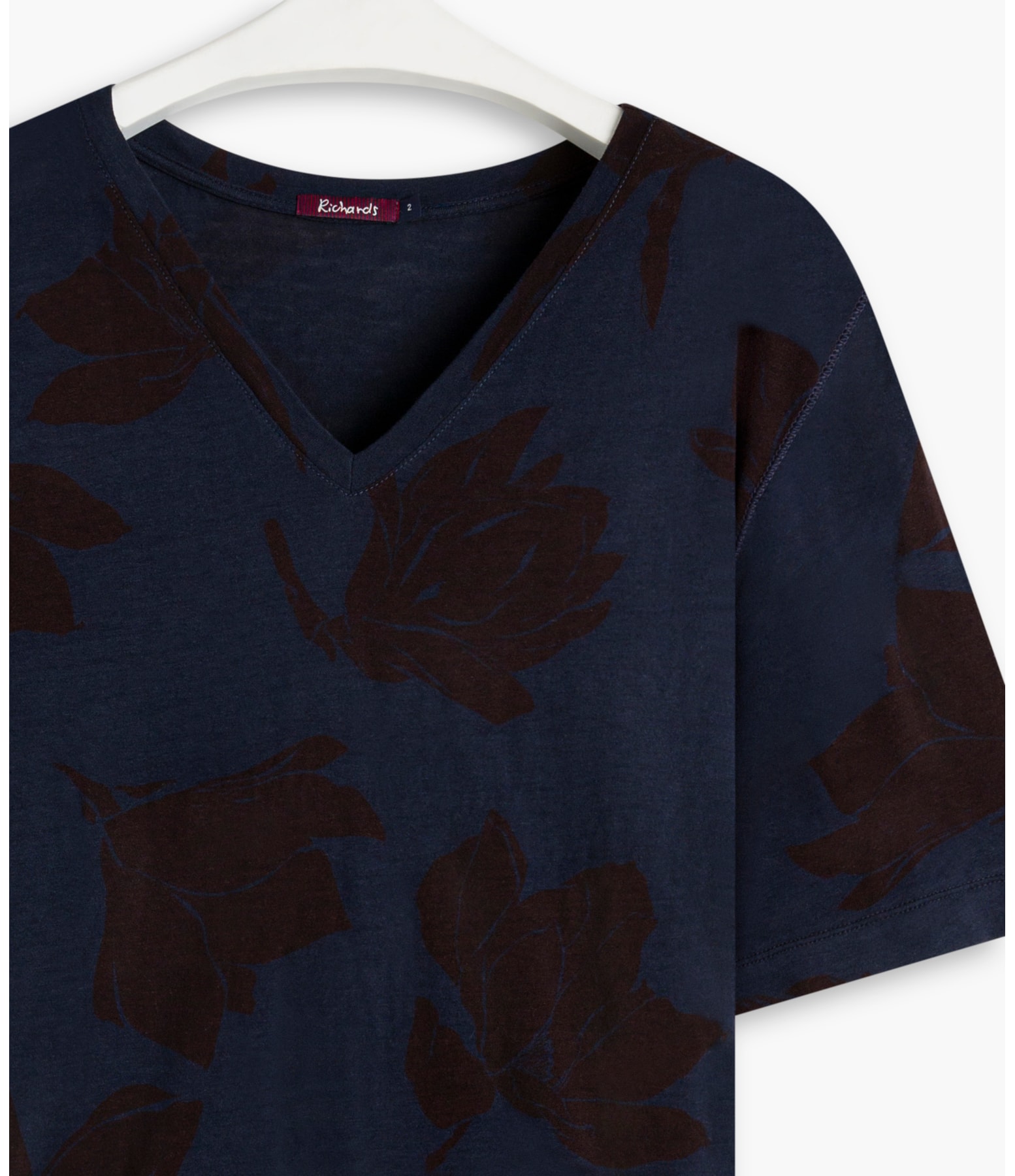 Blusa Linho  Mali Estampada Dark Navy