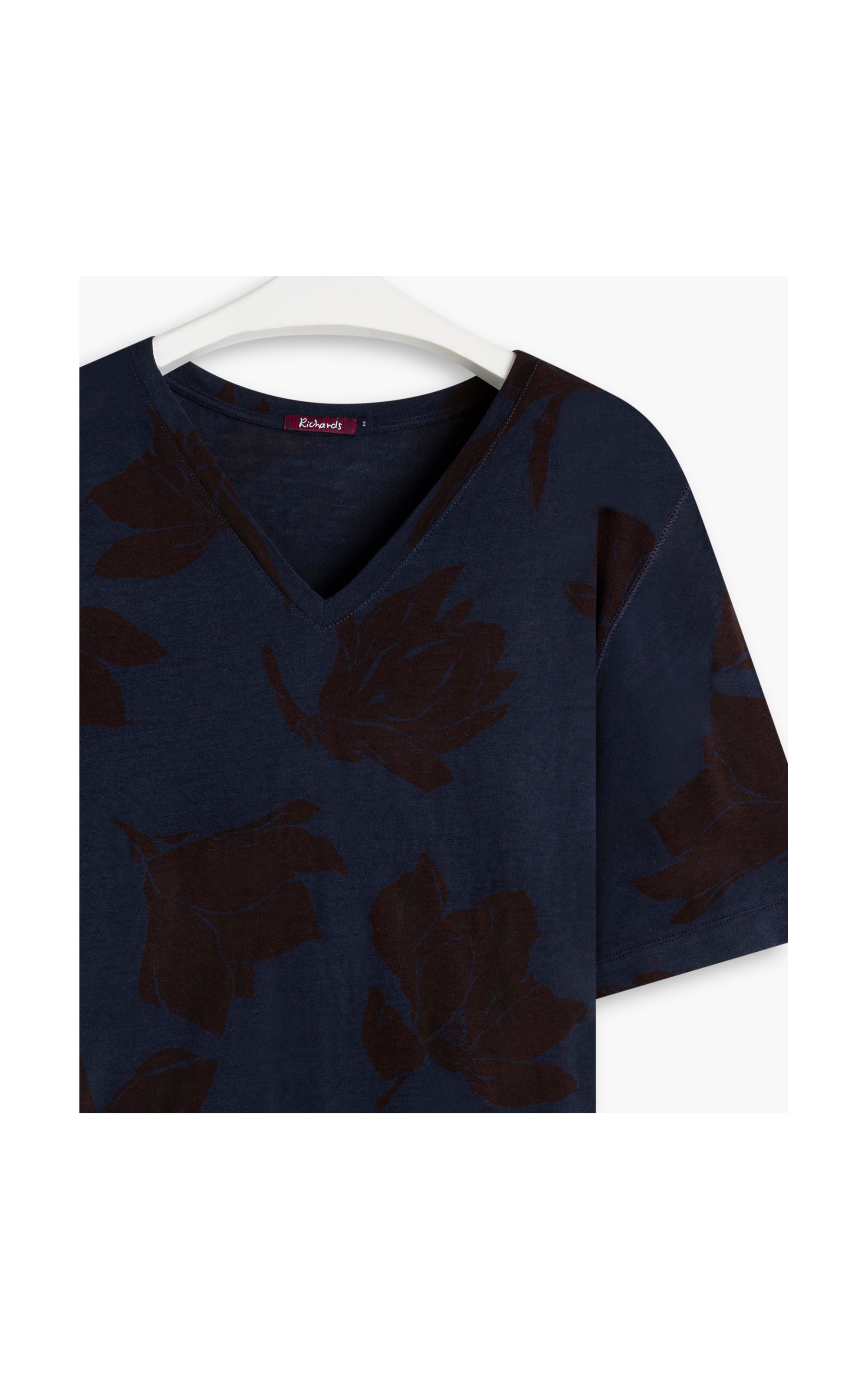 Blusa Linho  Mali Estampada Dark Navy