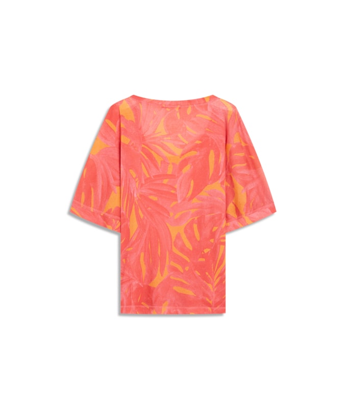 Blusa Linho  Malie Estampa Thaiti Pink