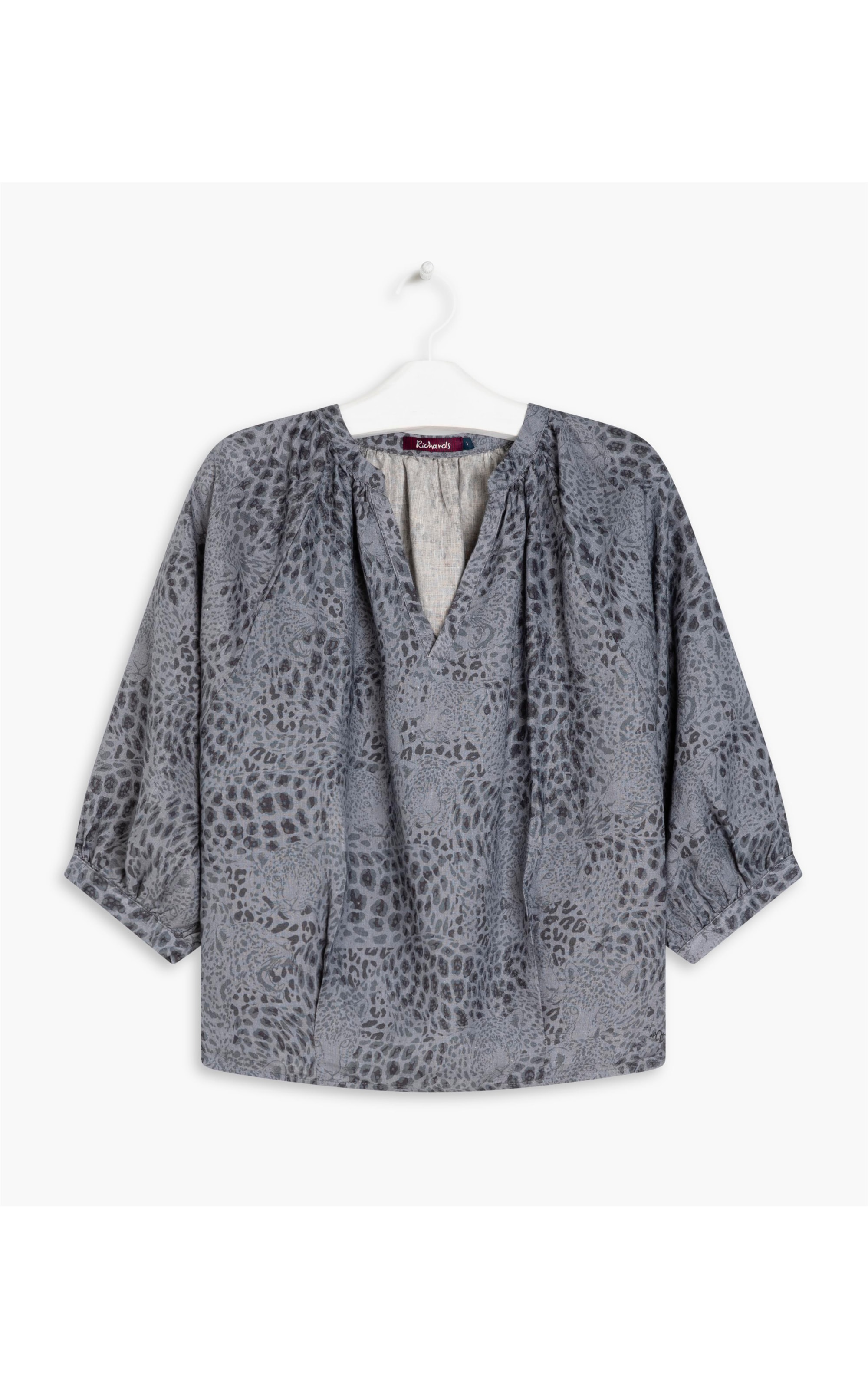 Blusa Linho  Malva La Onza  Azul Medio
