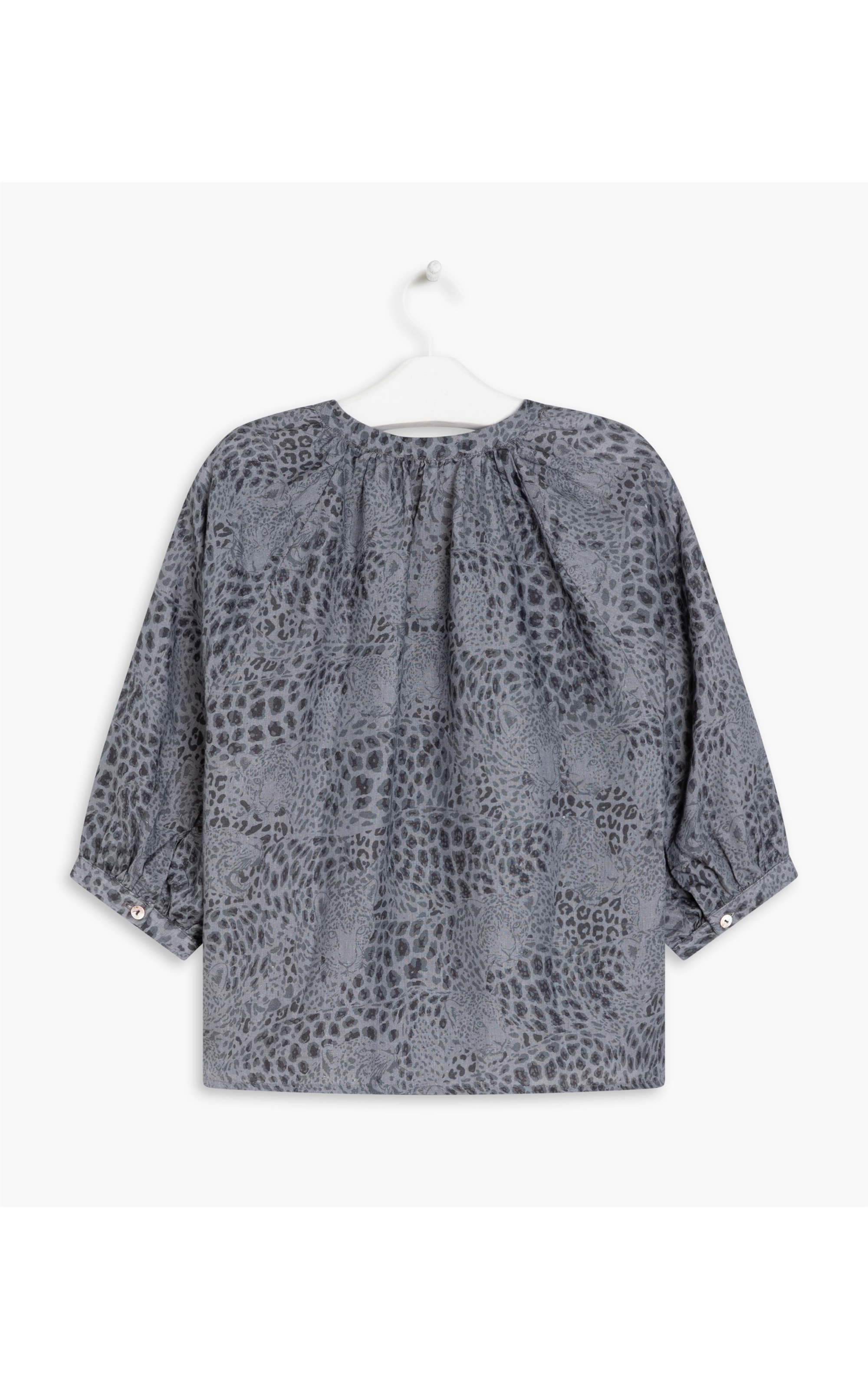 Blusa Linho  Malva La Onza  Azul Medio