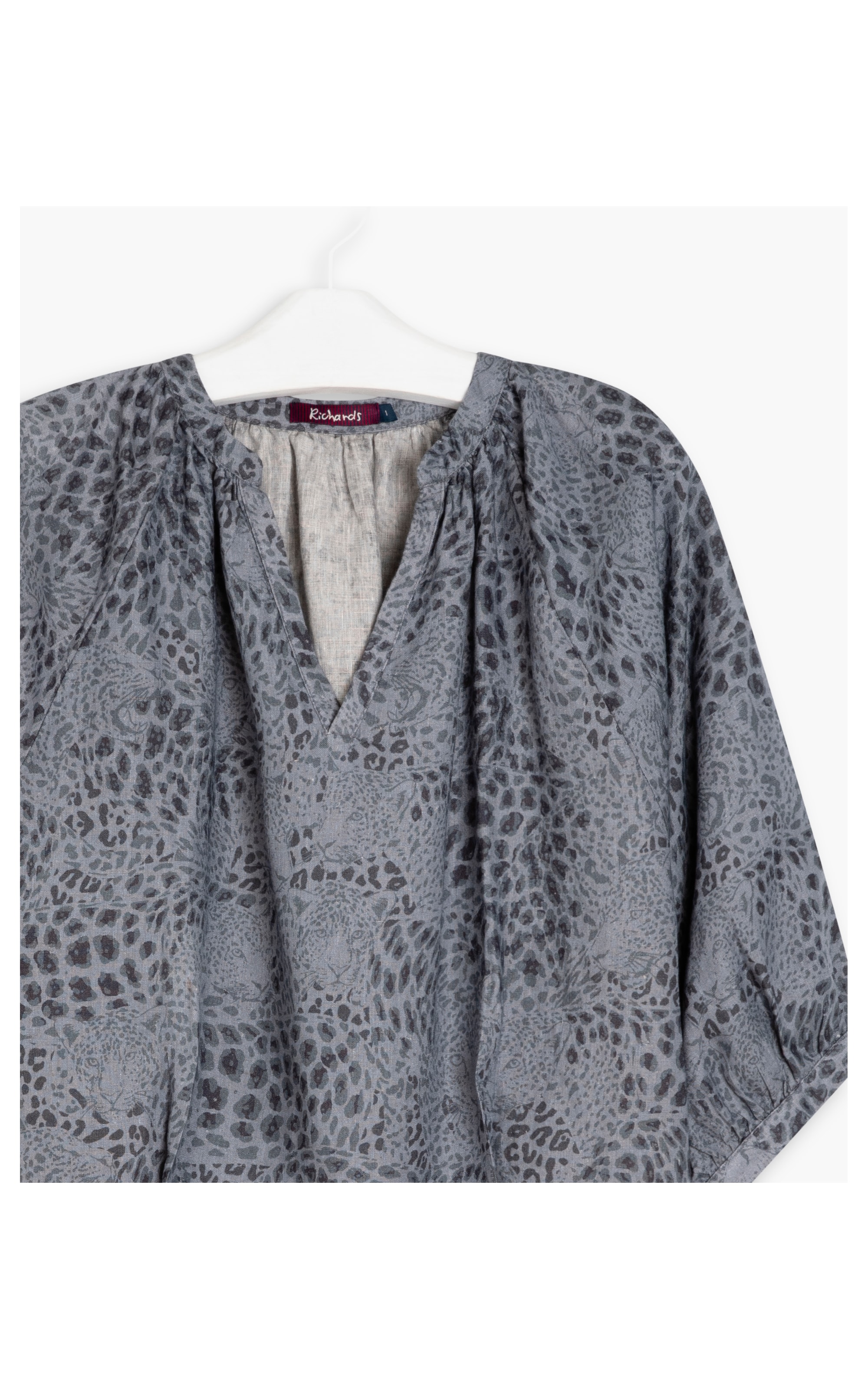 Blusa Linho  Malva La Onza  Azul Medio