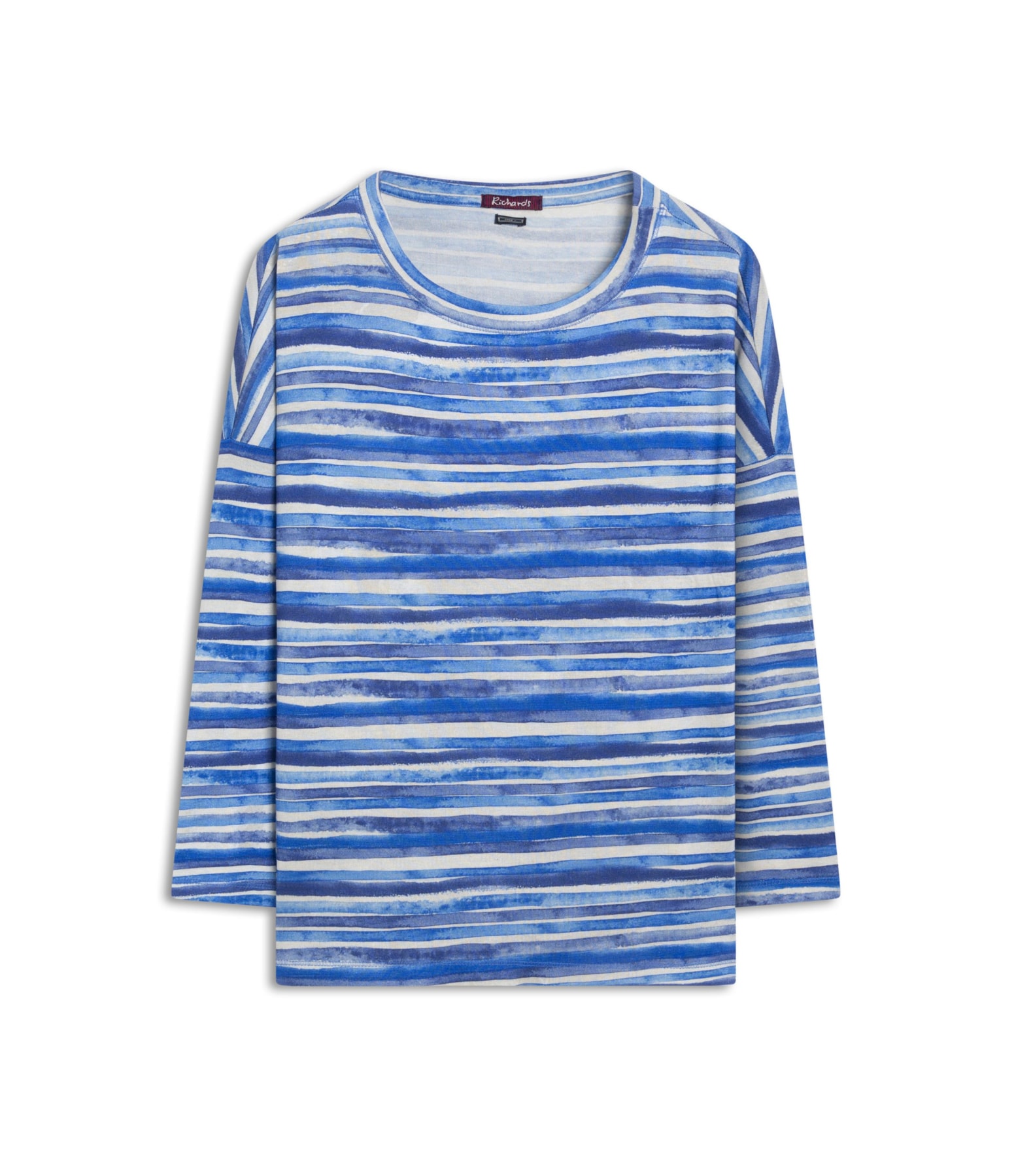 Blusa Linho  Manami Est Listrado Aquarela Azul Bic