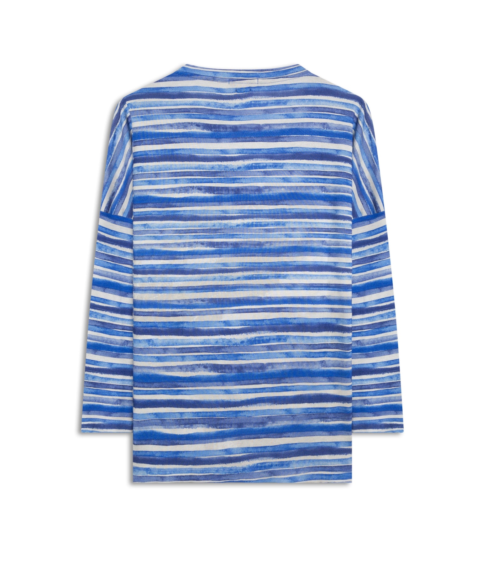 Blusa Linho  Manami Est Listrado Aquarela Azul Bic