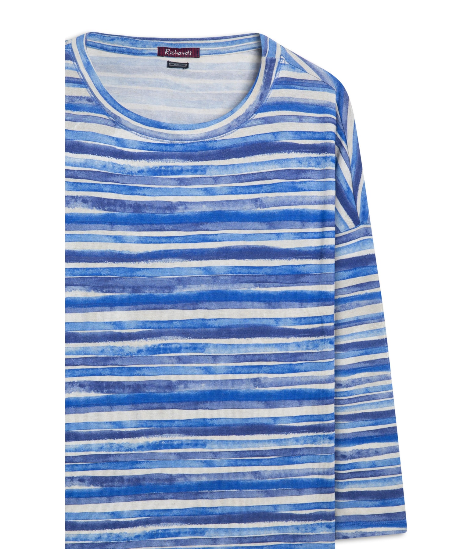 Blusa Linho  Manami Est Listrado Aquarela Azul Bic