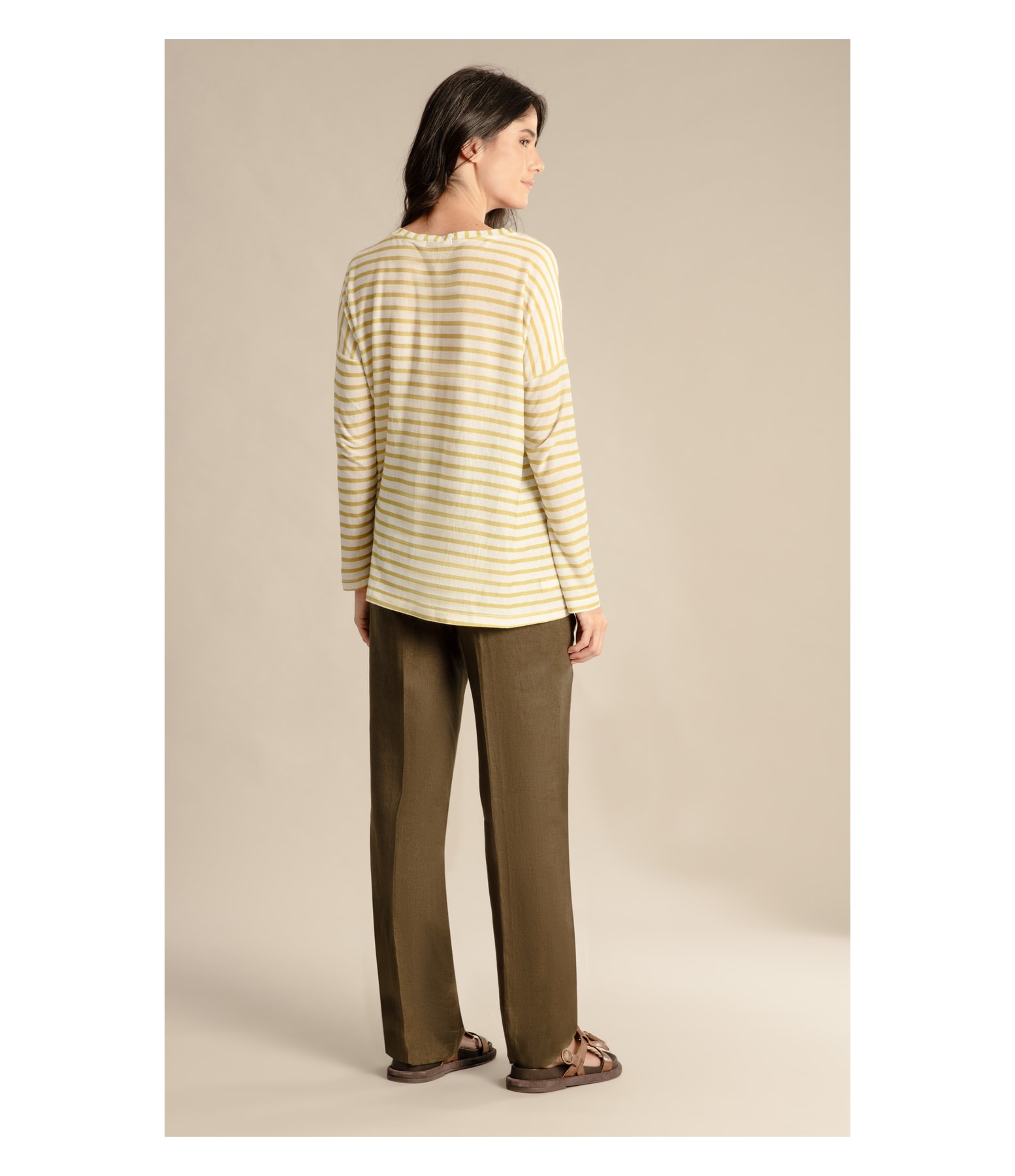 Blusa Linho  Manami Estampa Listrada Bamboo