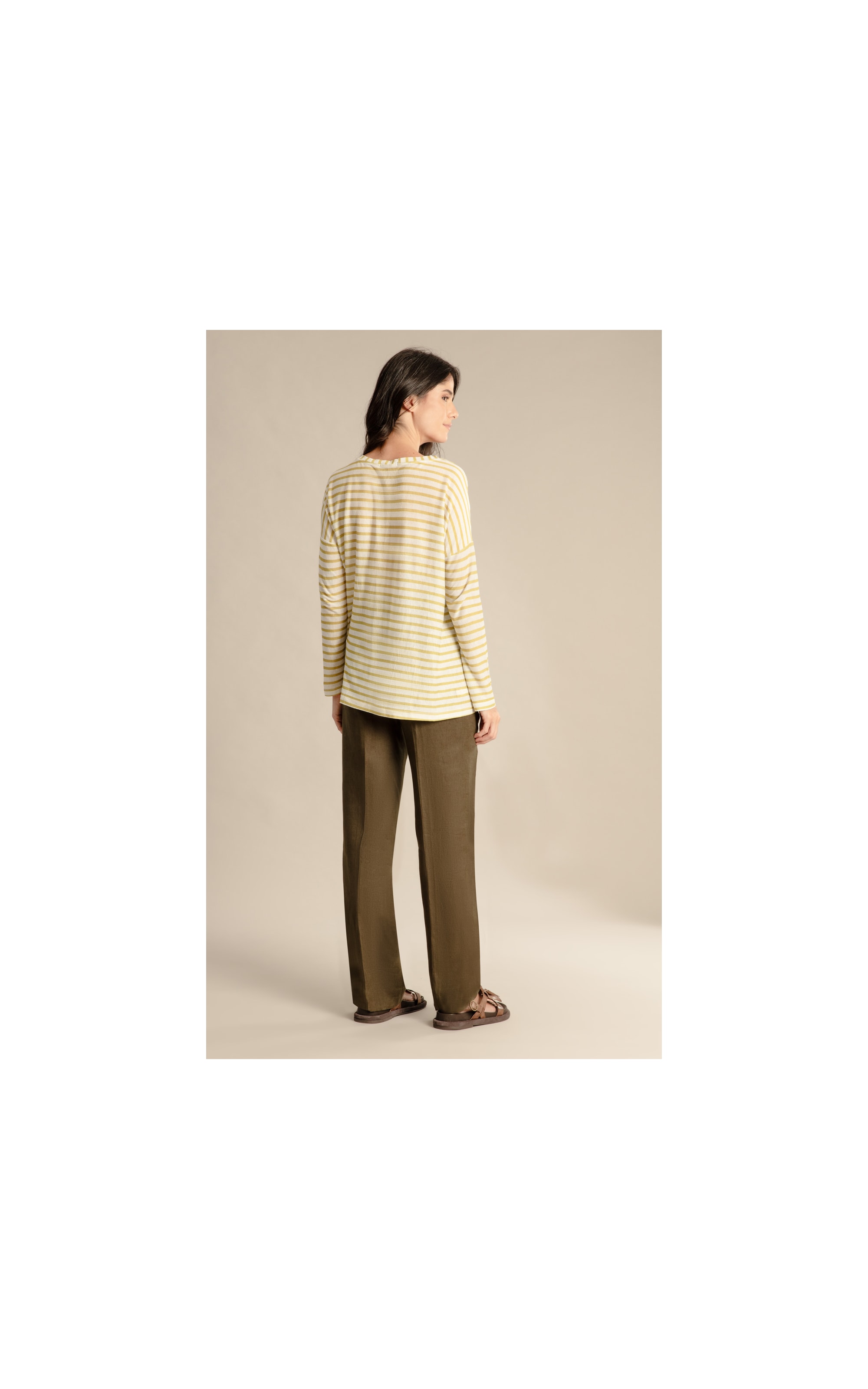 Blusa Linho  Manami Estampa Listrada Bamboo