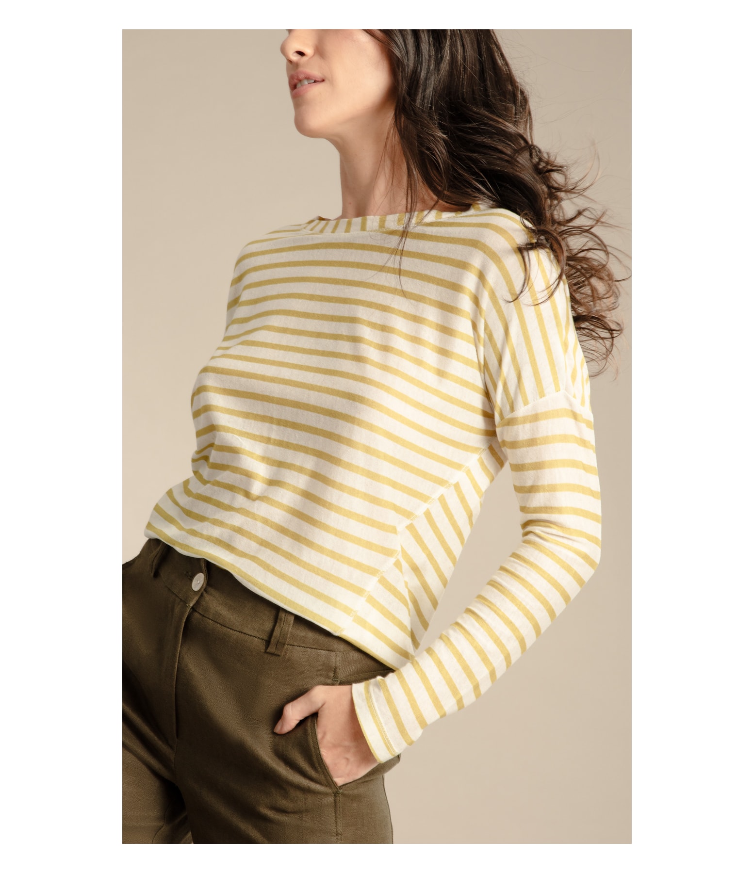 Blusa Linho  Manami Estampa Listrada Bamboo