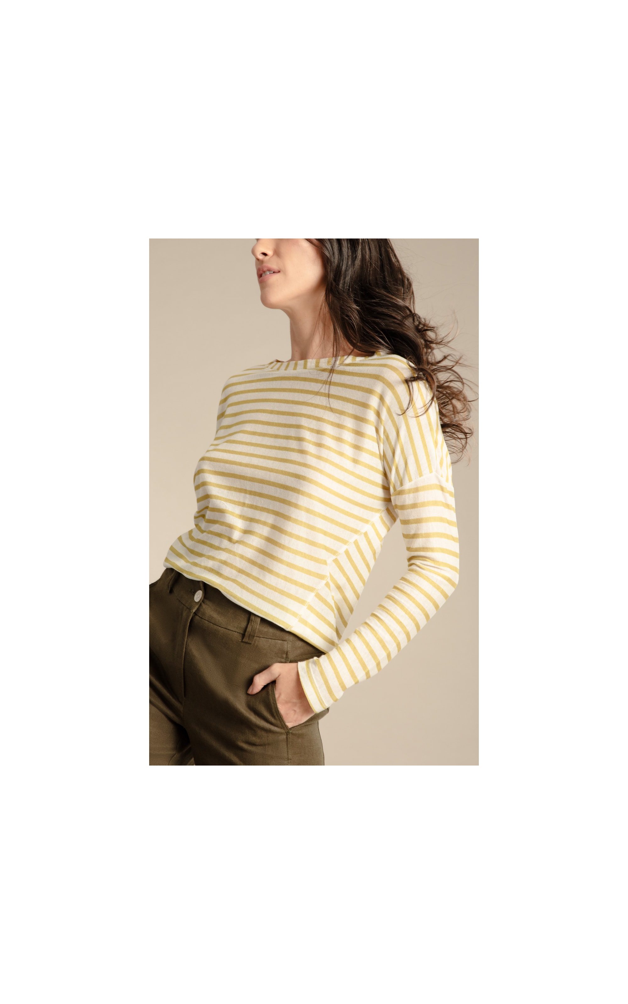 Blusa Linho  Manami Estampa Listrada Bamboo