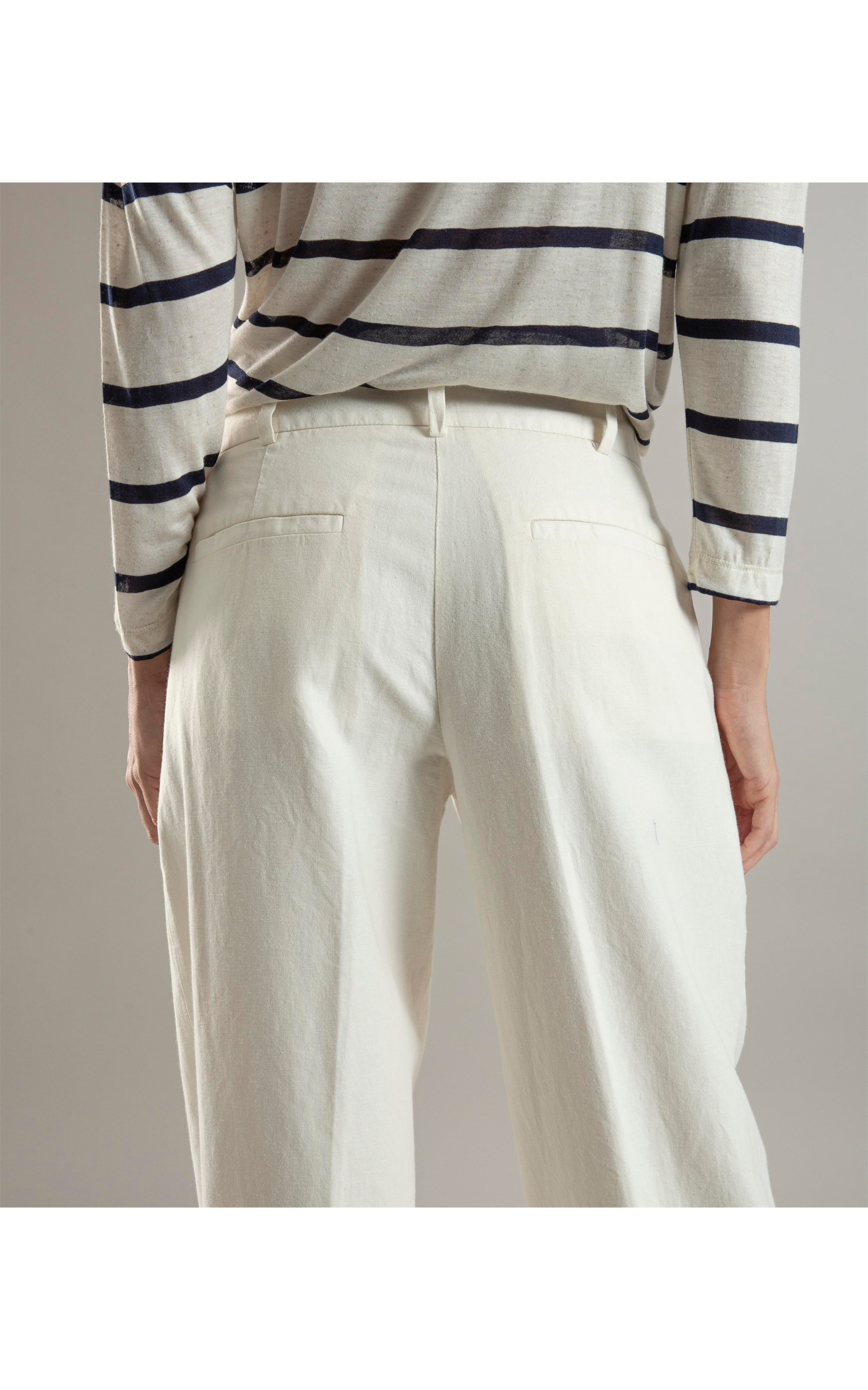 Blusa Linho  Manami Listrada Dark Navy