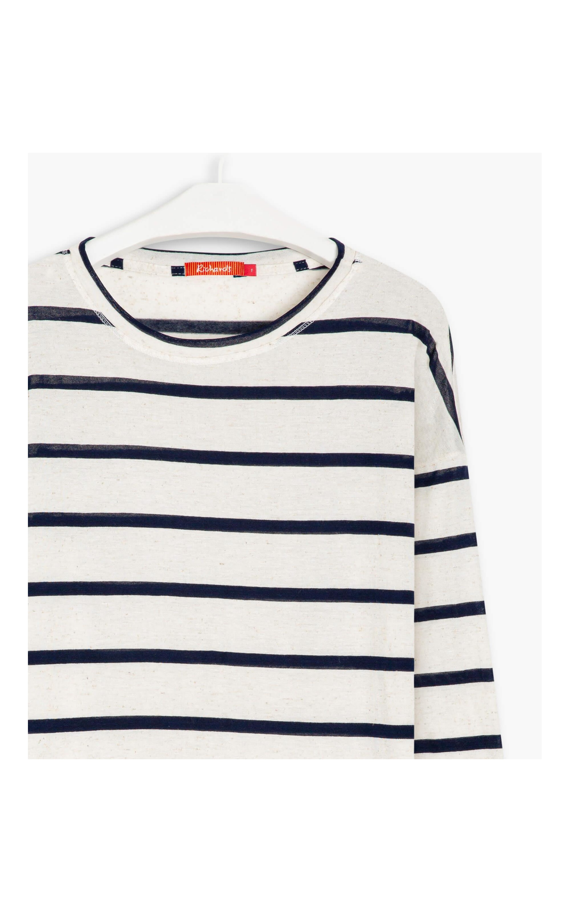 Blusa Linho  Manami Listrada Dark Navy