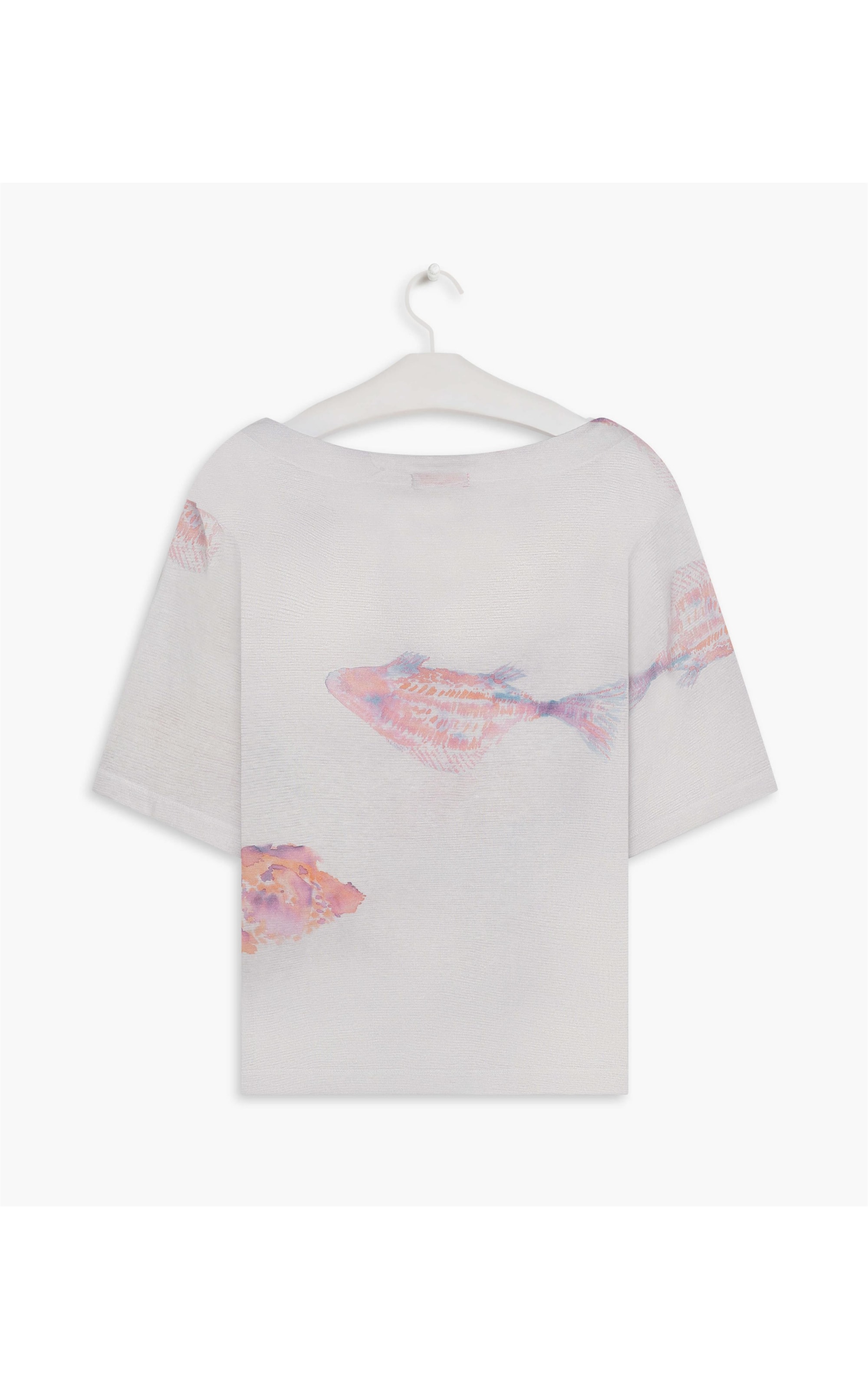 Blusa Linho  Marie Estampa Fish Silver