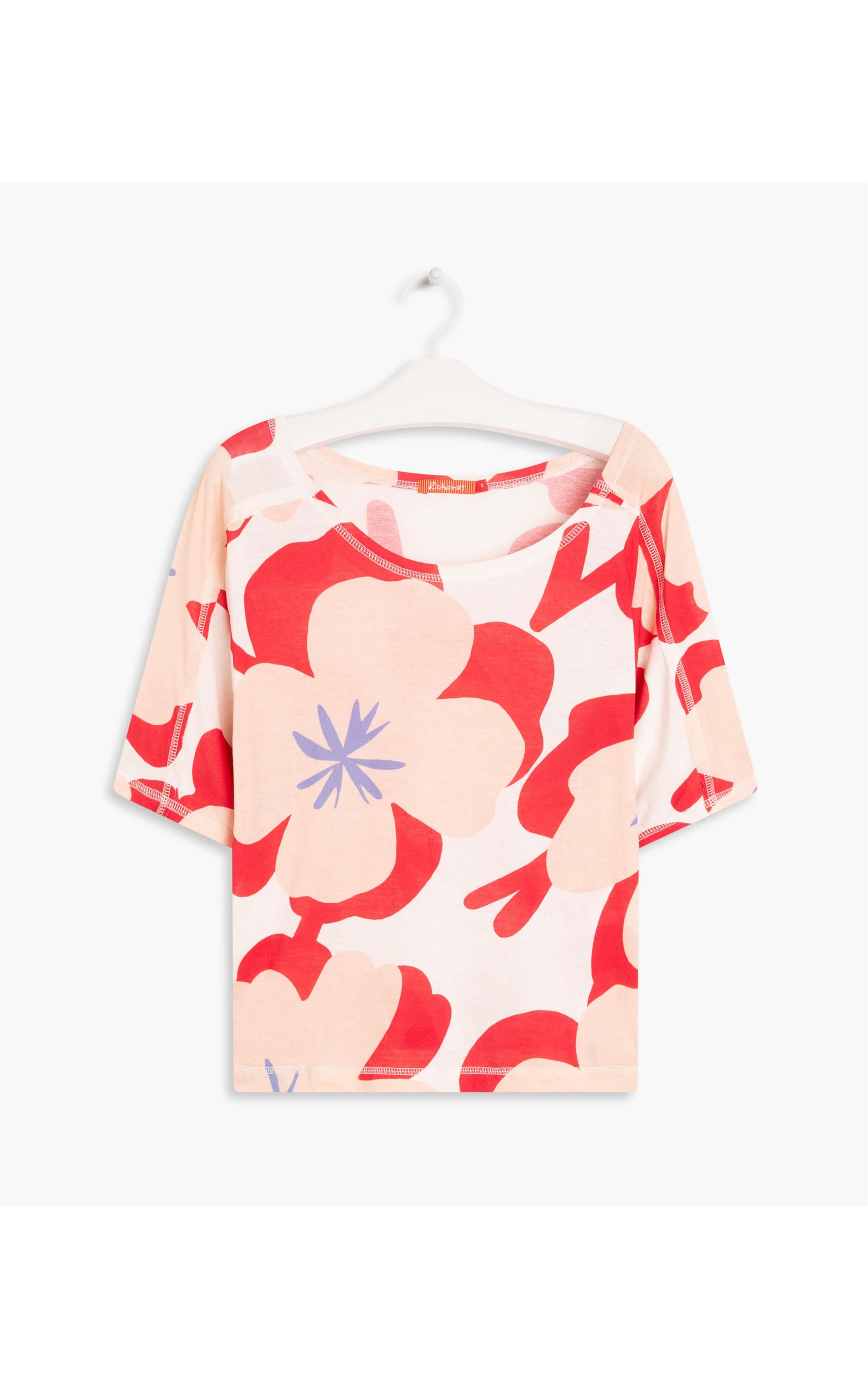 Blusa Linho  Maya Est. Flower Power Salmao