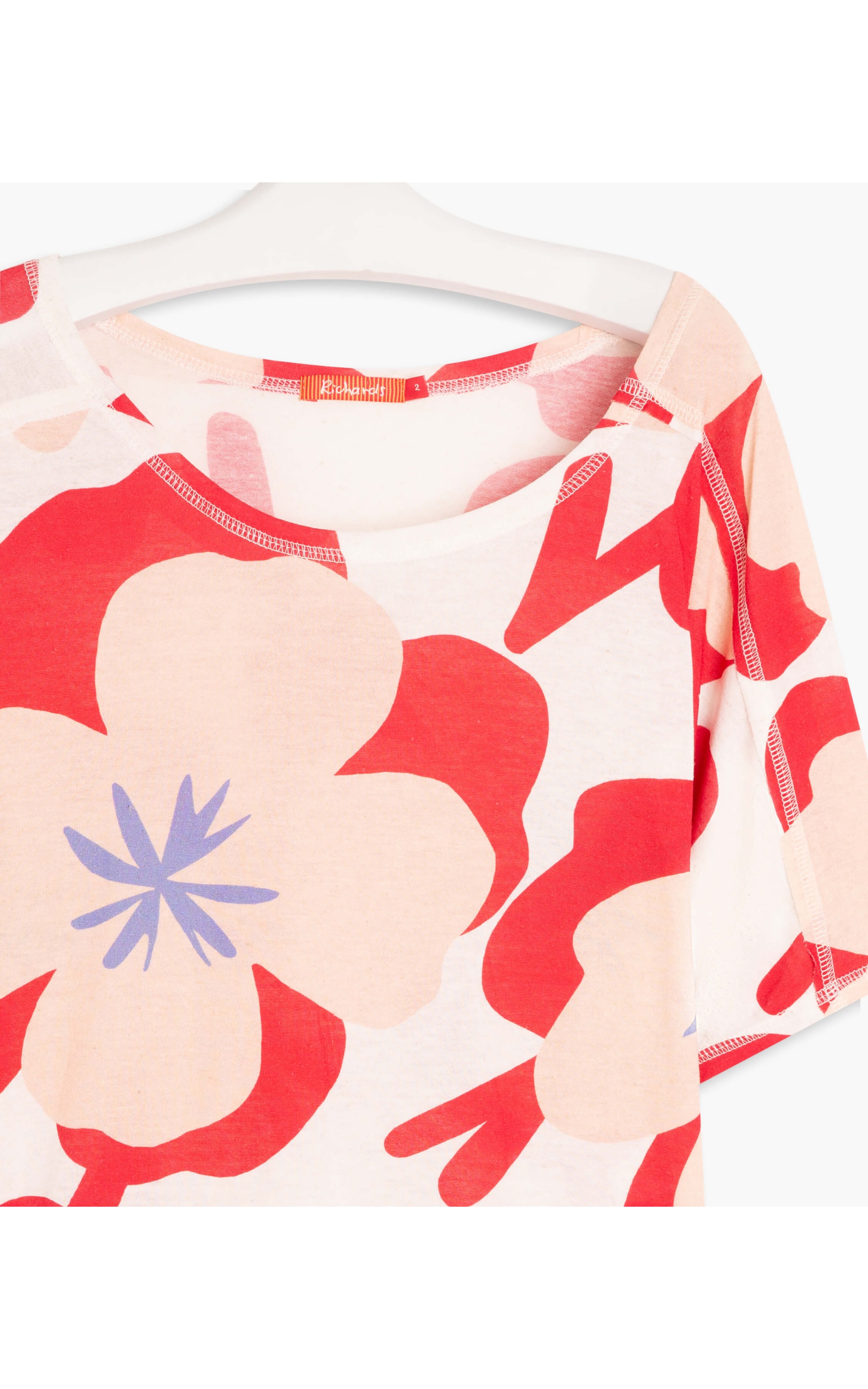 Blusa Linho  Maya Est. Flower Power Salmao