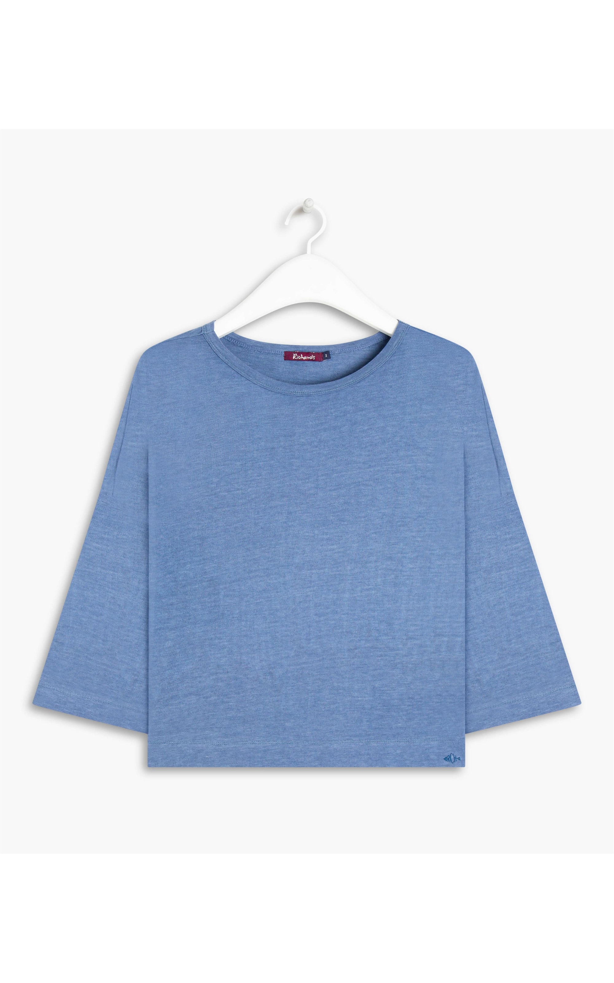 Blusa Linho  Melanie Cotton  Liso Azul Medio