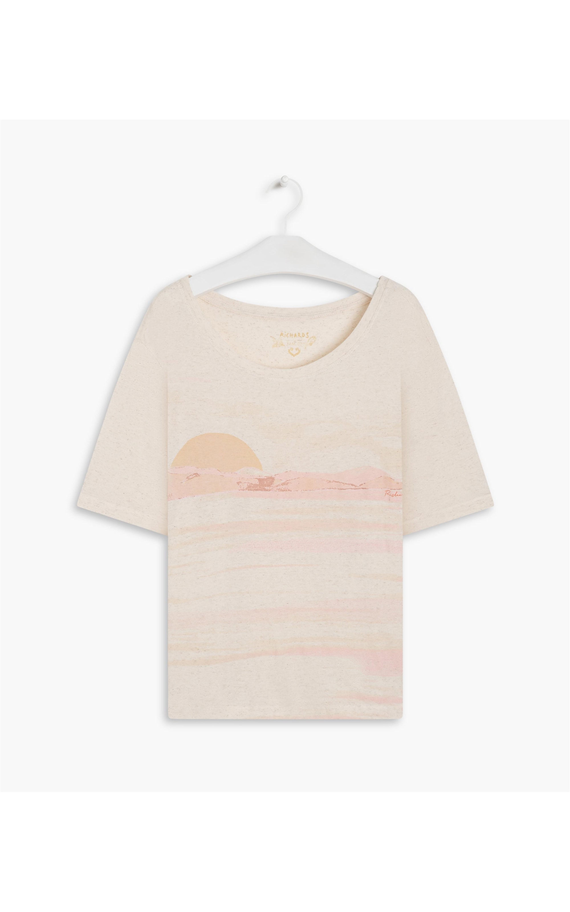 Blusa Linho  Mia Estampa Sunset Natural