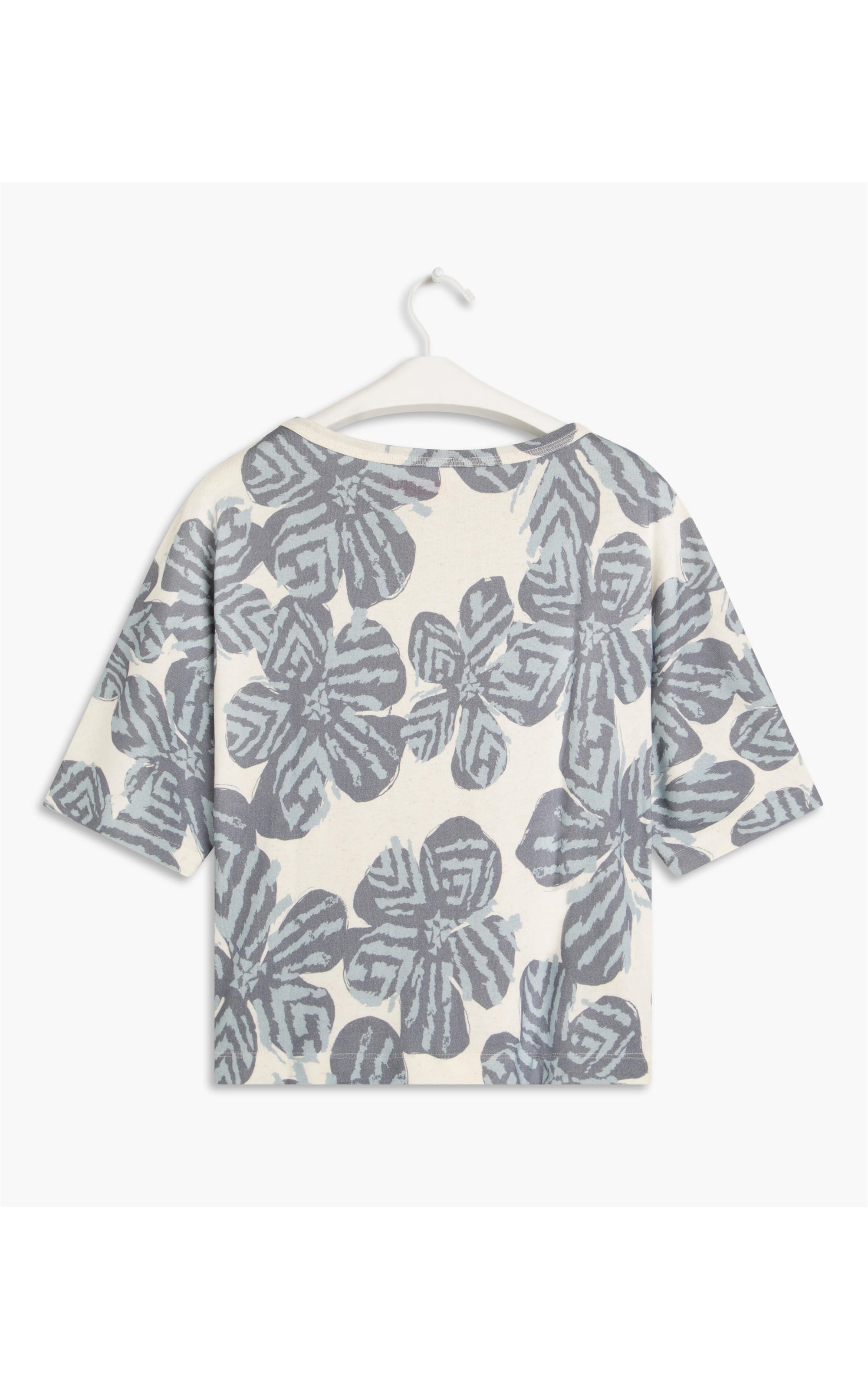 Blusa Linho  Milena Est Floral Sinfonia Azul Pervante