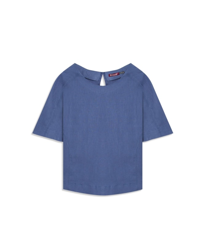 Blusa Linho  Millie Azul Jeans