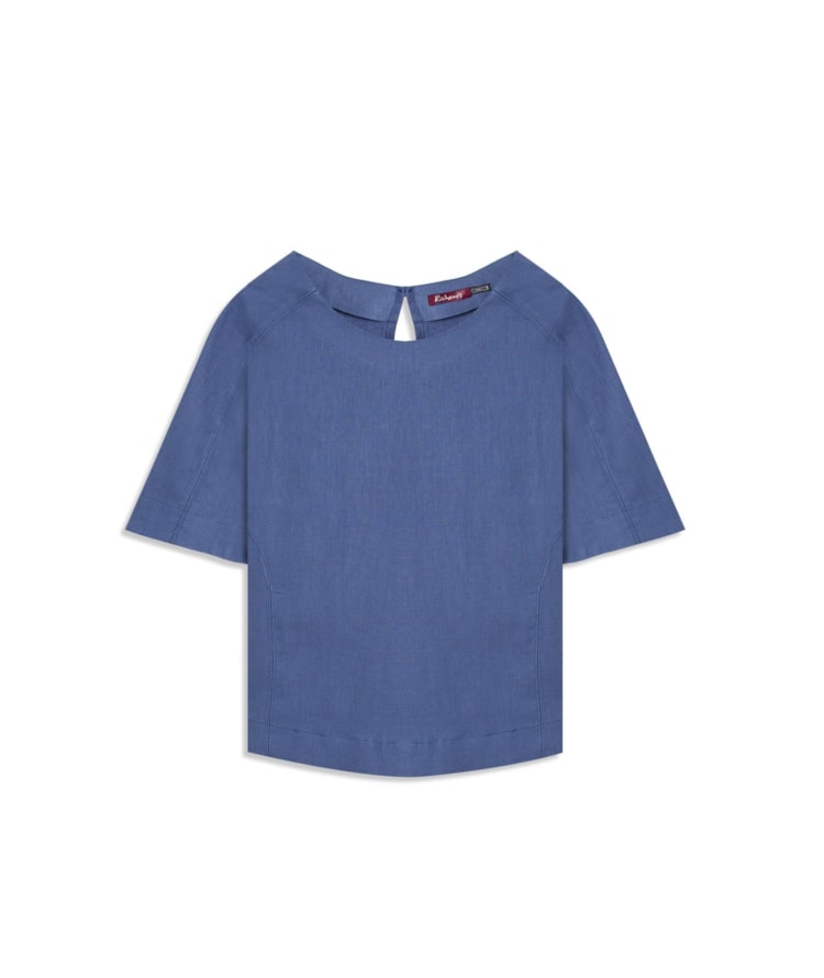 Blusa Linho  Millie Azul Jeans