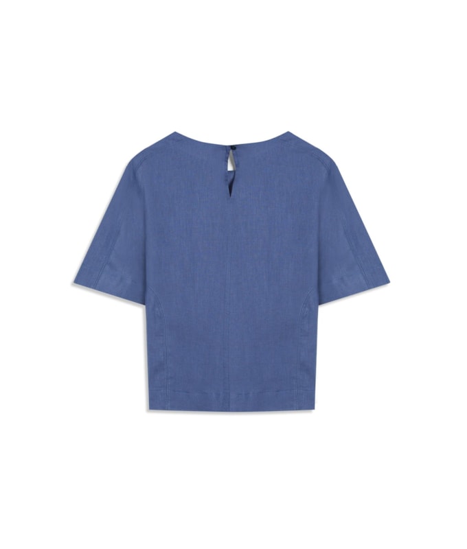 Blusa Linho  Millie Azul Jeans