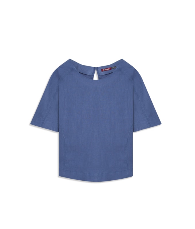 Blusa Linho  Millie Azul Jeans