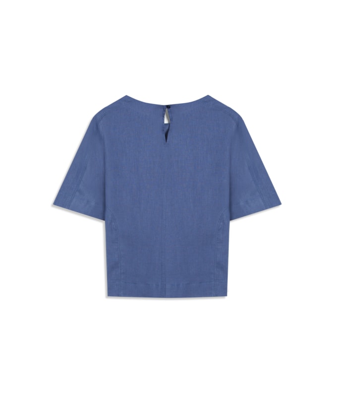 Blusa Linho  Millie Azul Jeans