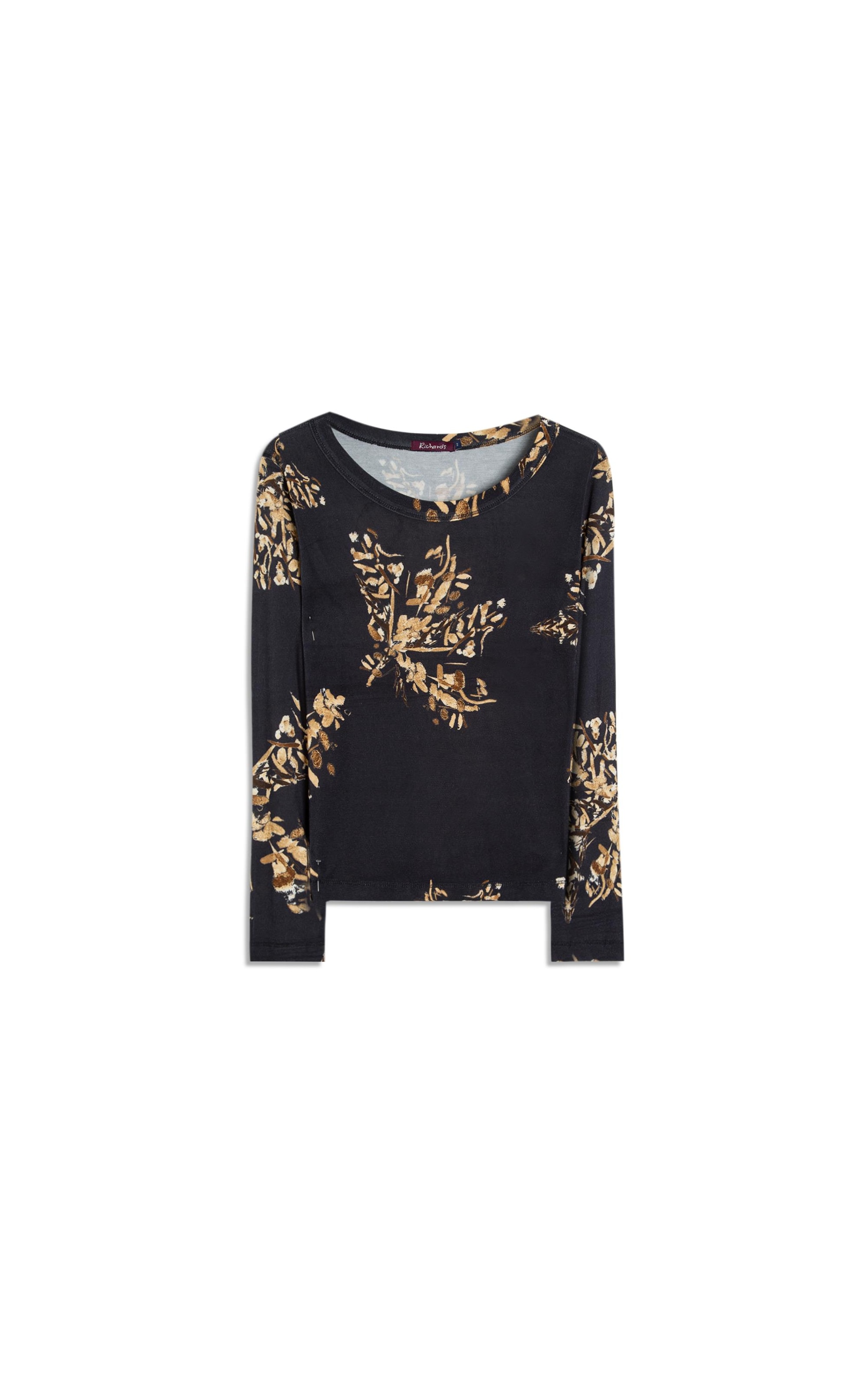 Blusa Linho  Misaki Estampa Splatter Preto