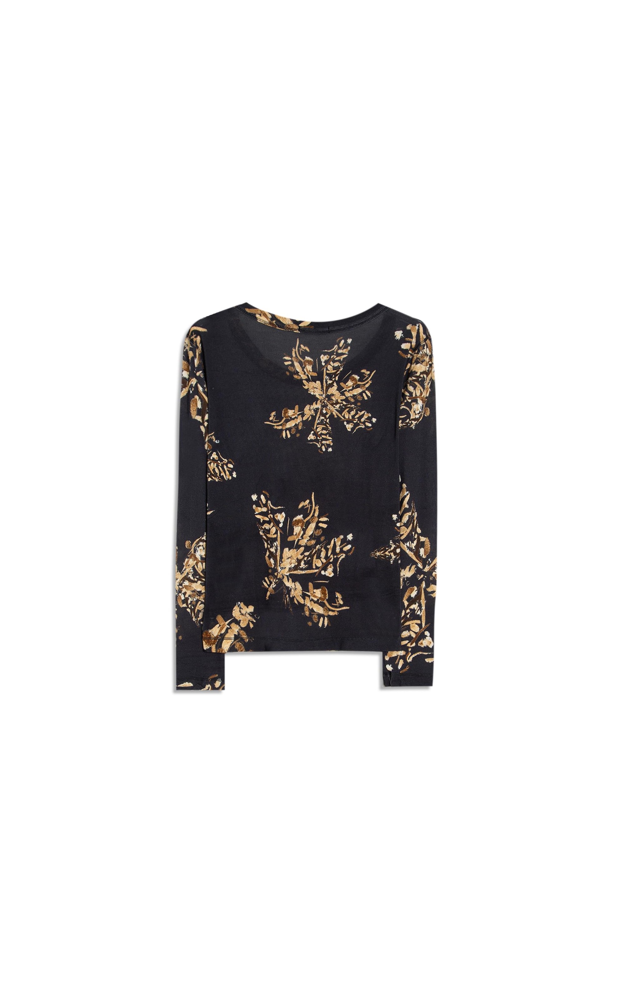 Blusa Linho  Misaki Estampa Splatter Preto