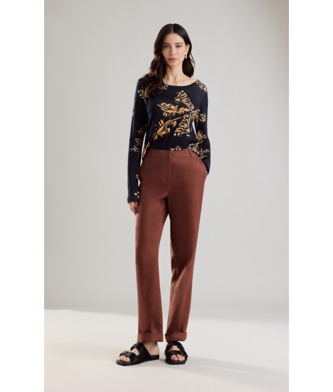 Blusa Linho  Misaki Estampa Splatter Preto