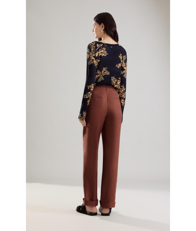 Blusa Linho  Misaki Estampa Splatter Preto