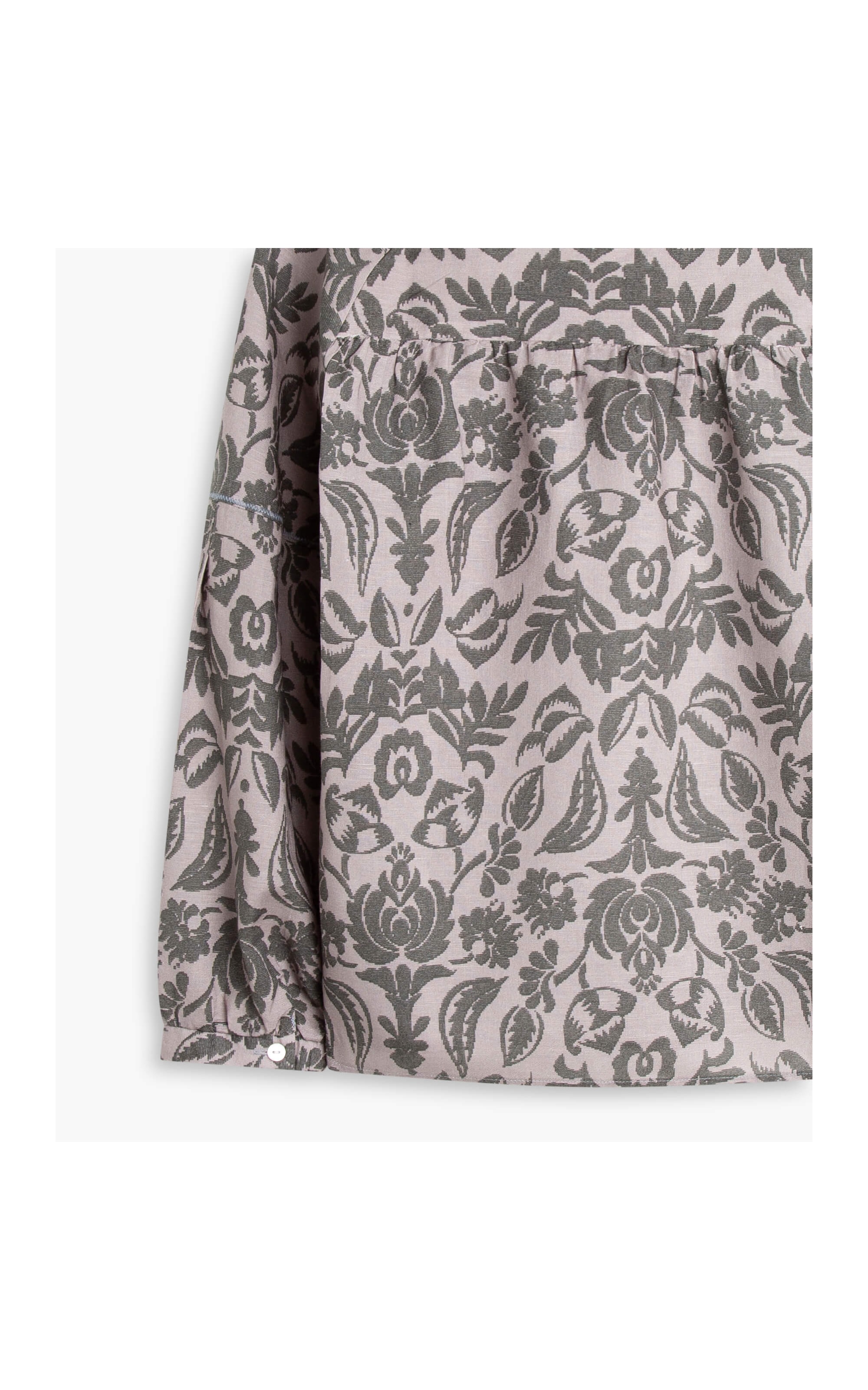 Blusa Linho  Misty Ikat Frida Verde Militar