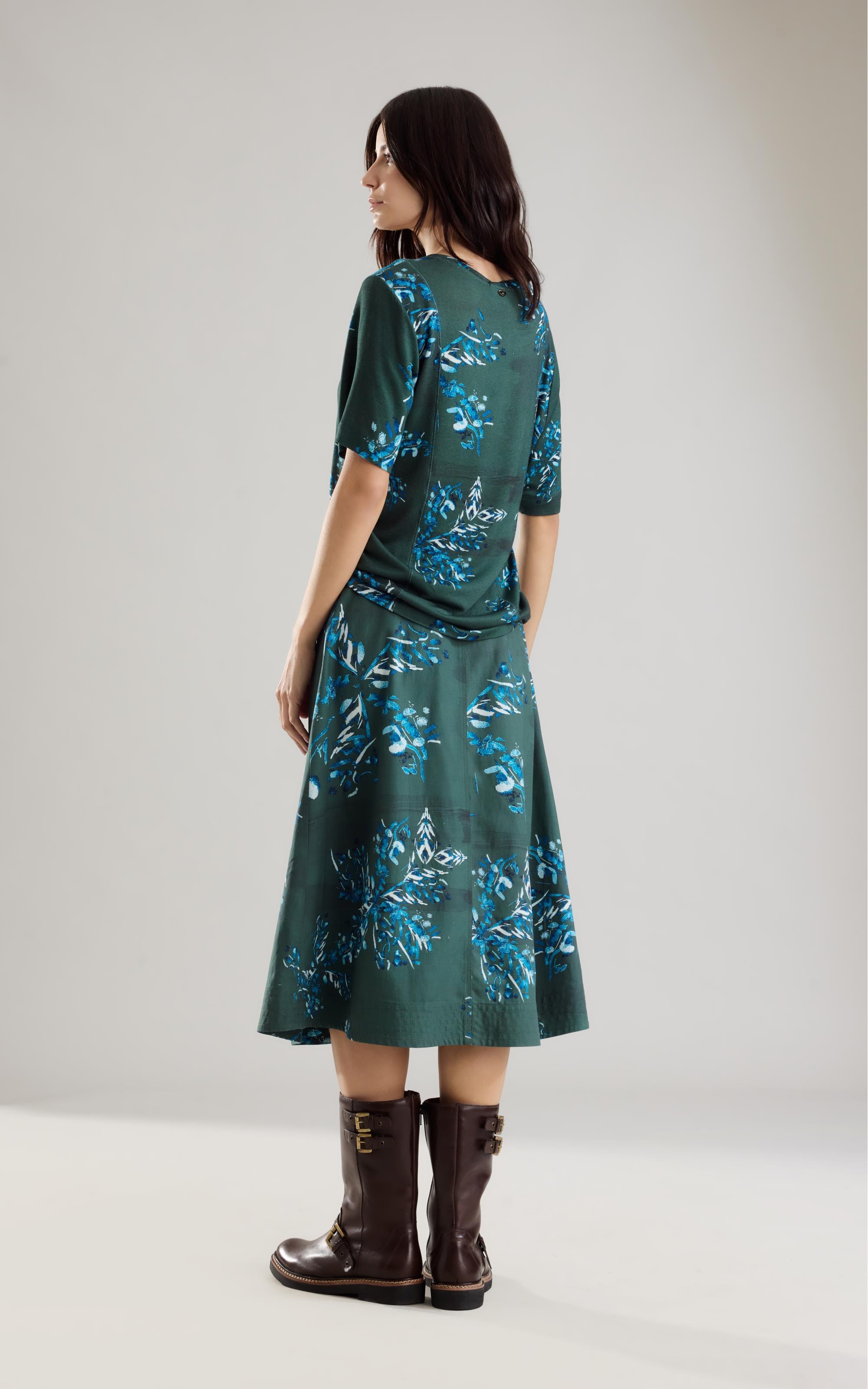 Blusa Linho  Nice Estampa Splatter Verde Army