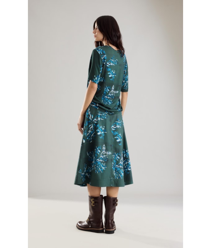 Blusa Linho  Nice Estampa Splatter Verde Army