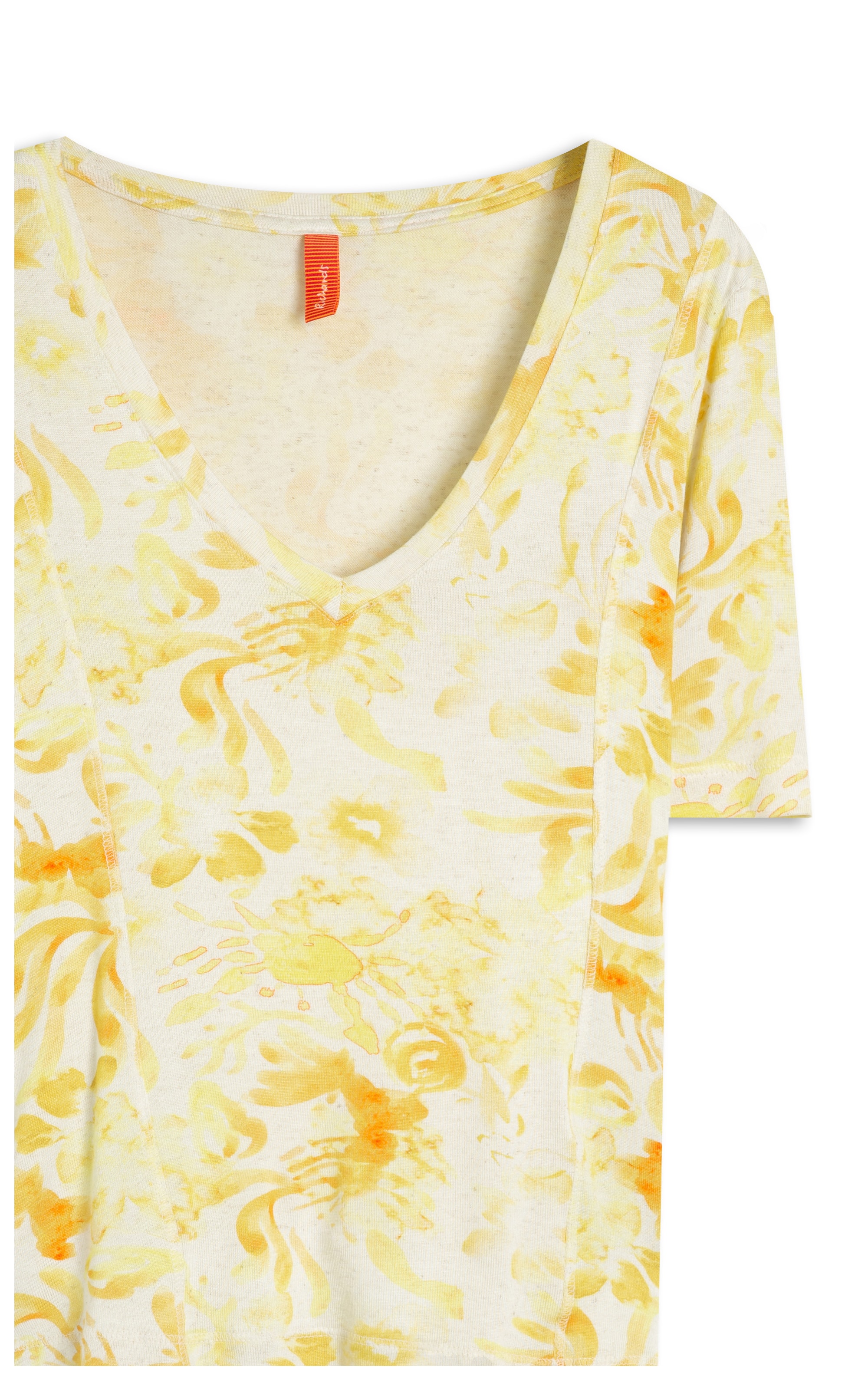 Blusa Linho  Nice Estampa Water Amarelo