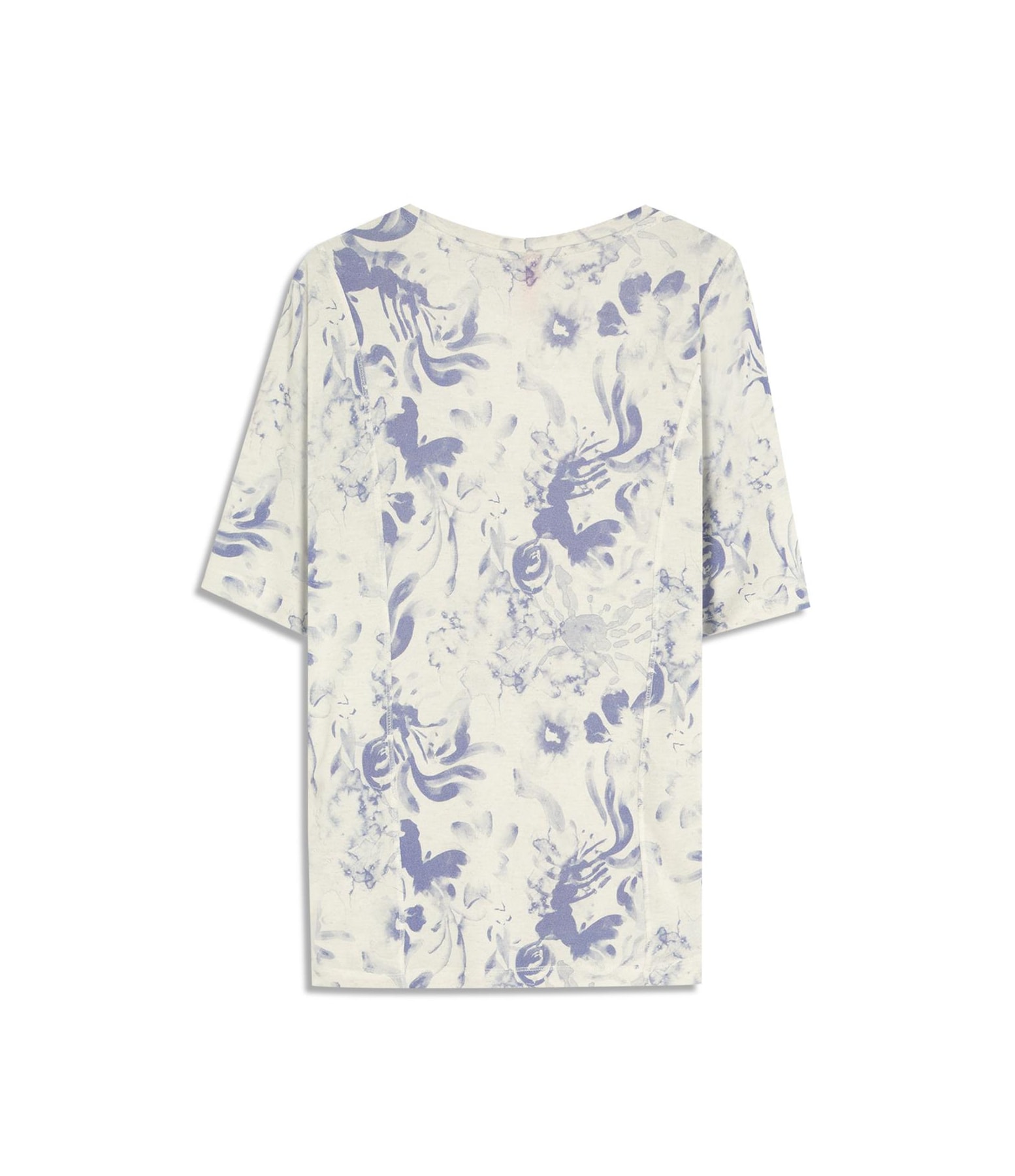 Blusa Linho  Nice Estampa Water Azul Pervante