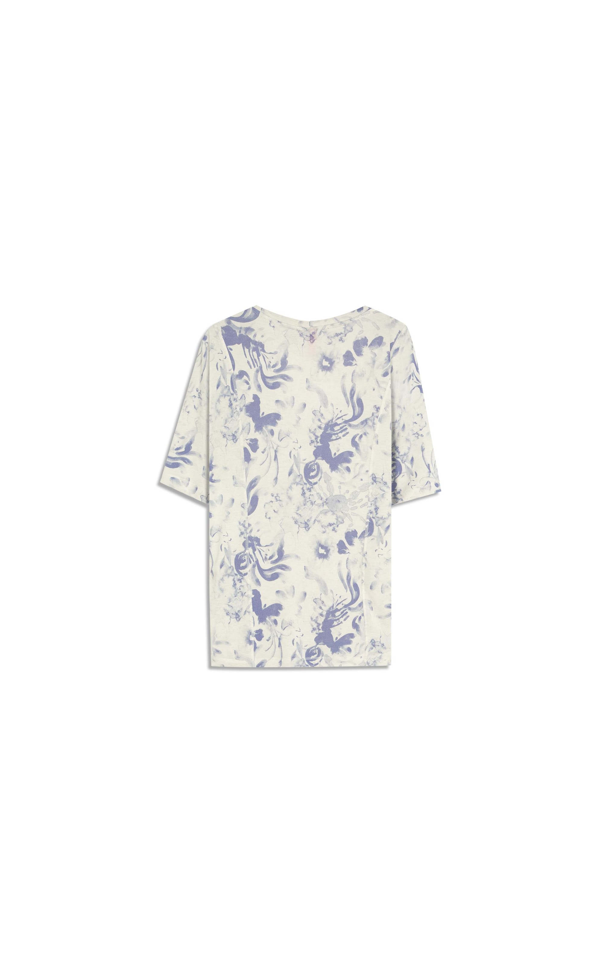 Blusa Linho  Nice Estampa Water Azul Pervante