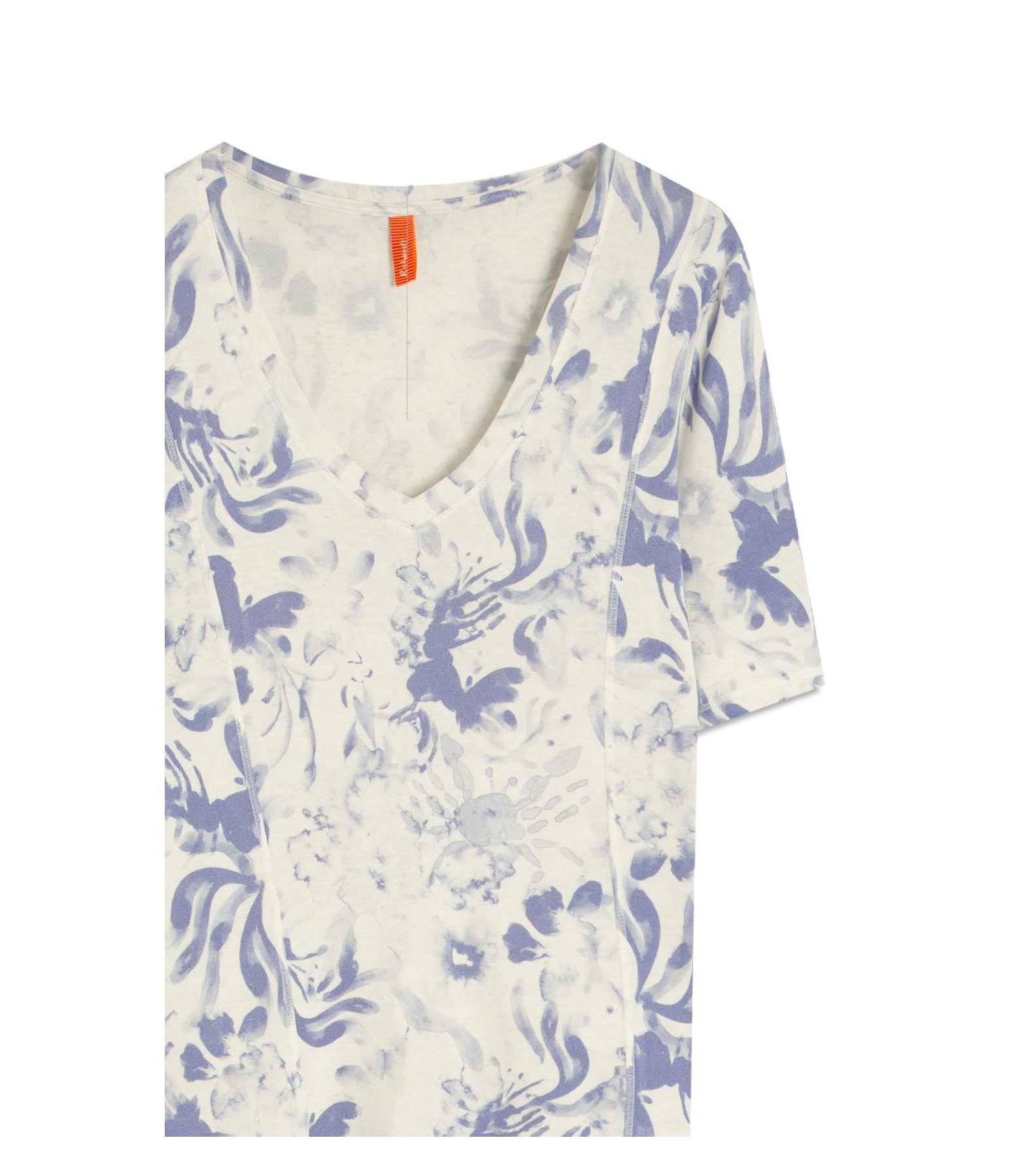 Blusa Linho  Nice Estampa Water Azul Pervante