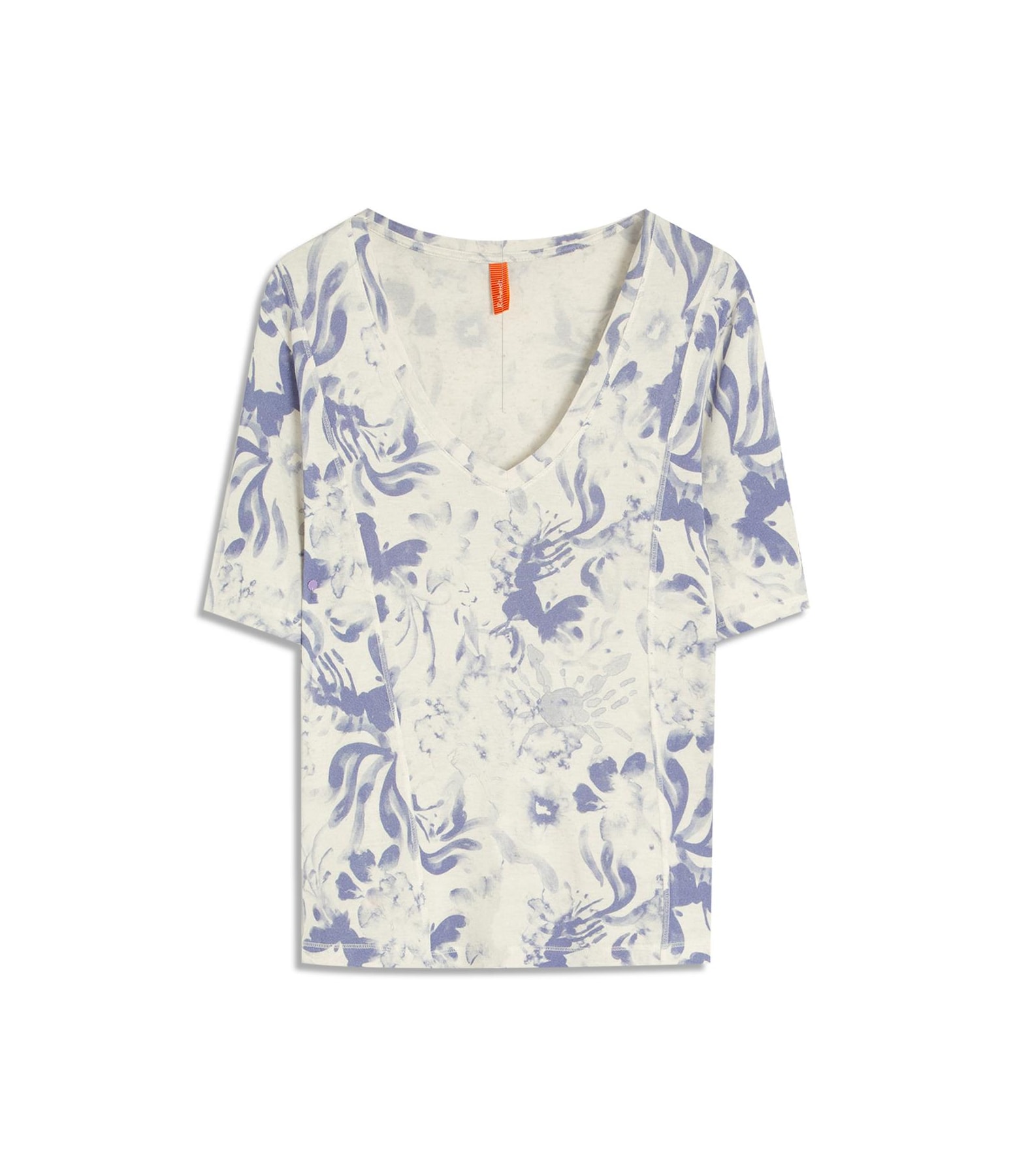 Blusa Linho  Nice Estampa Water Azul Pervante